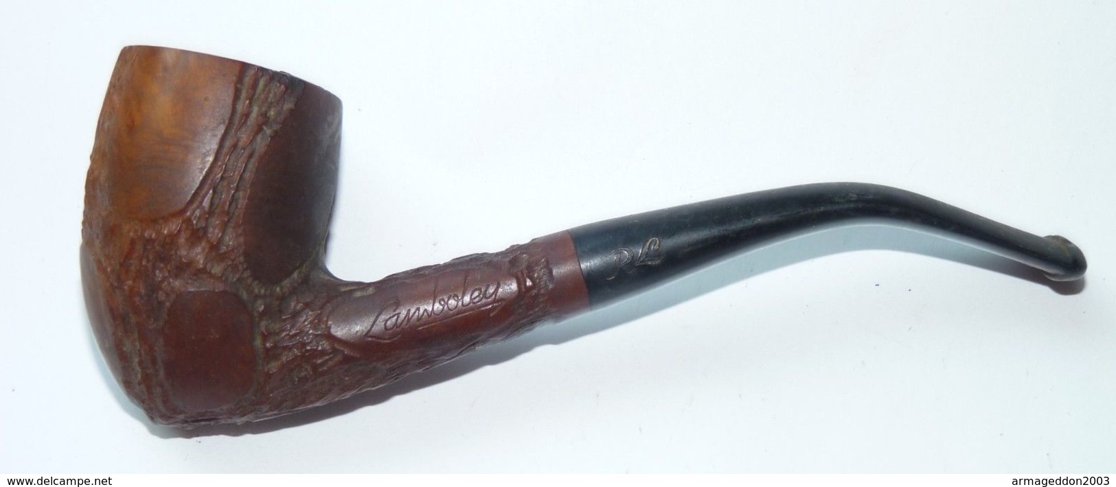 ANCIENNE VINTAGE PIPE DE BRUYERE SAINT CLAUDE LAMBOLEY CISELE  14 X 5 CM   VOIR PHOTOS - Pipes En Bruyère