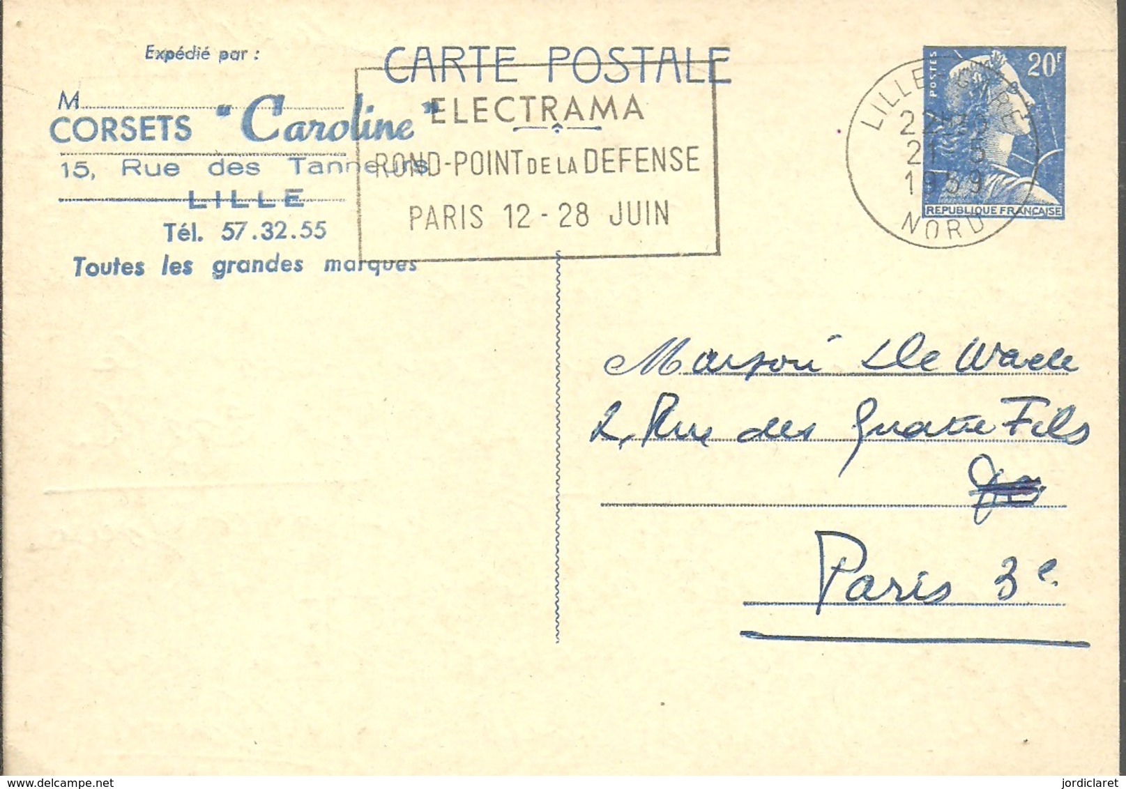 CARTE POSTALE 1959 LILLE - Listos A Ser Enviados : Réplicas Privadas