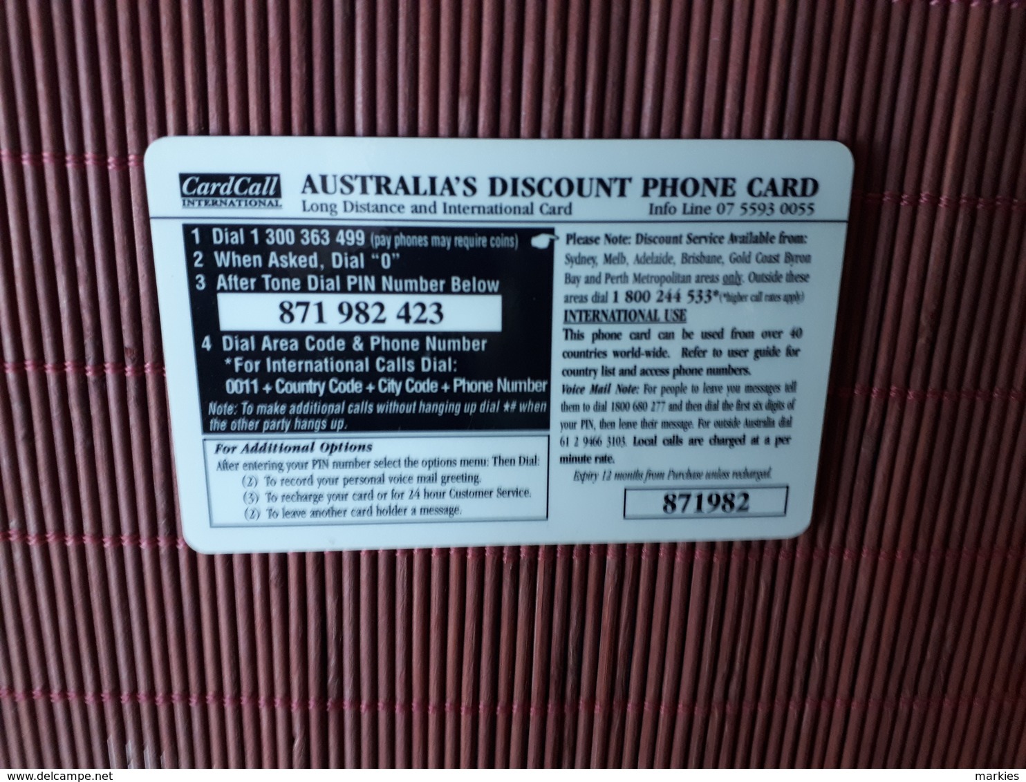 Prepaidcard Australia Used  Rare - Australie