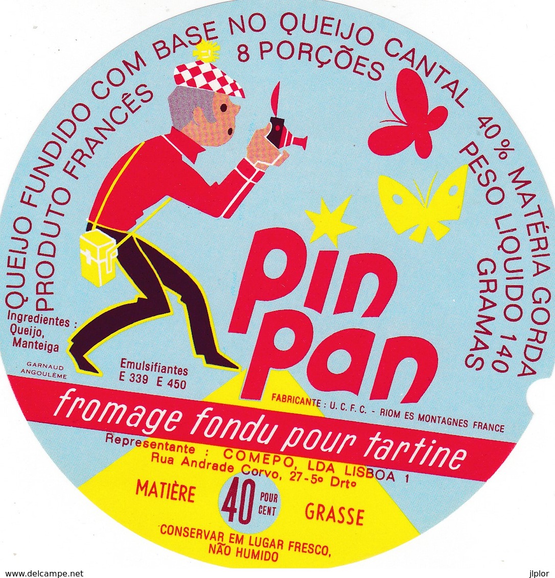 ETIQUETTE FROMAGE -  FONDU POUR TARTINES -  PIN PAN -    Cantal  15-A - Käse