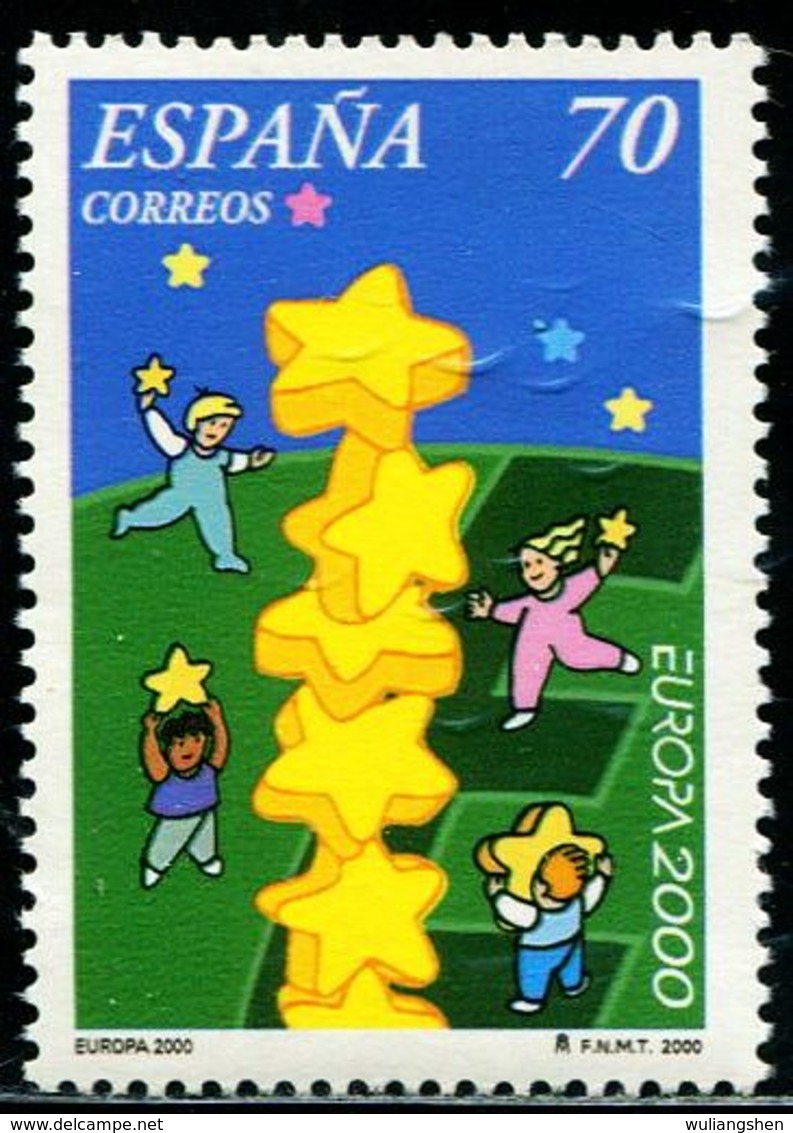 AX0513 Spain 2000 Europa Children And Stars 1V MNH - Nuevos