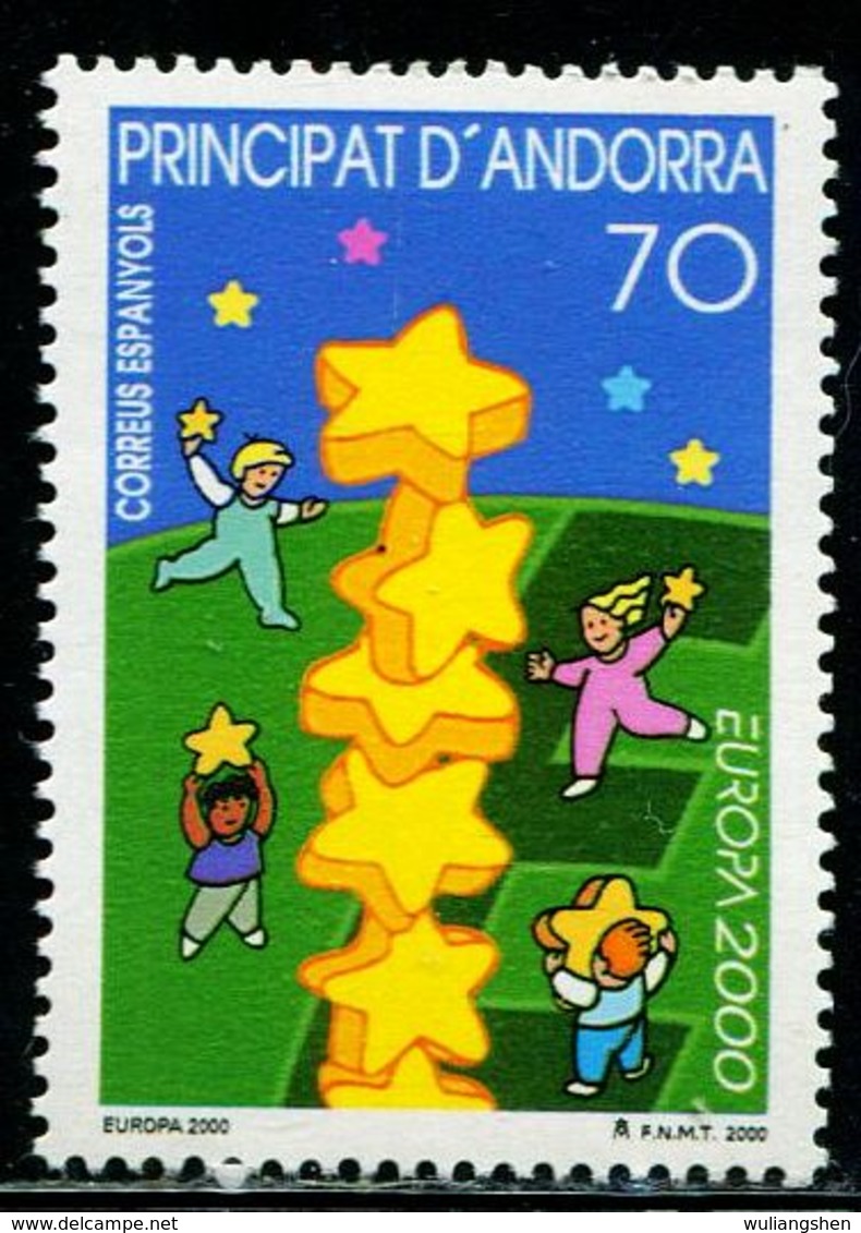 AX0517 West Andorra 2000 Europa Children And Stars 1V MNH - Sonstige - Europa