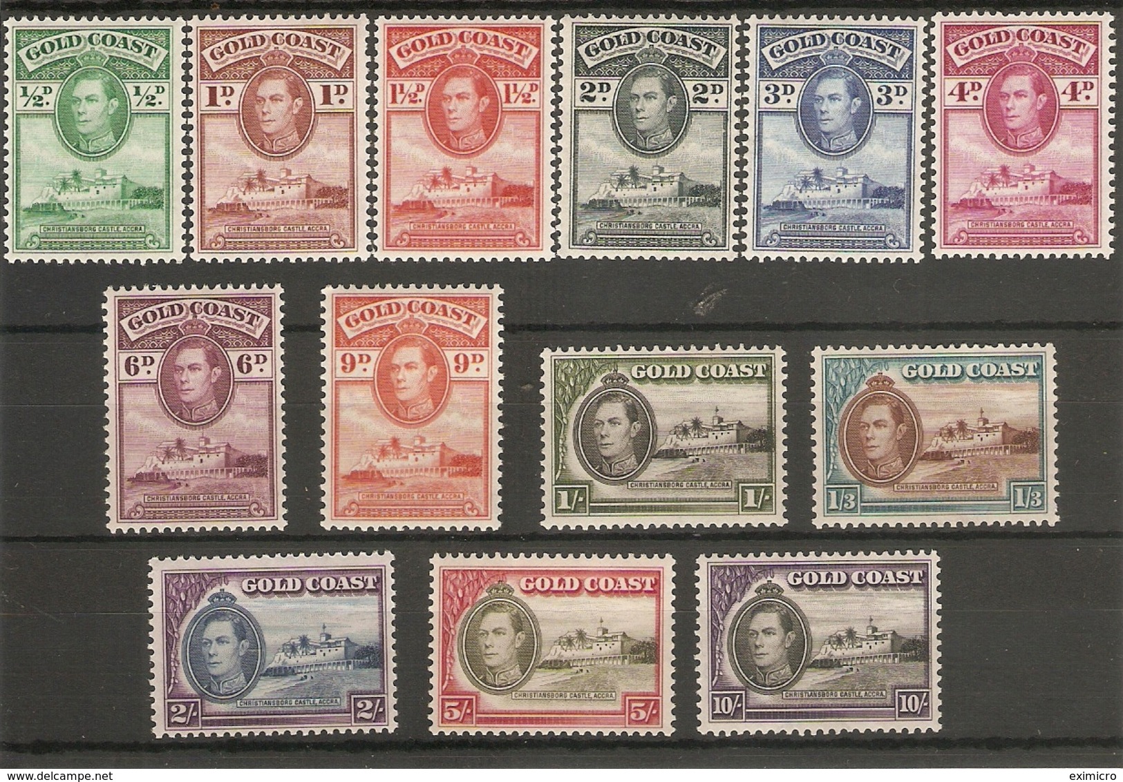 GOLD COAST 1938 - 1943 SET SG 120a/132 UNMOUNTED MINT/LIGHTLY MOUNTED MINT Cat £35 - Côte D'Or (...-1957)