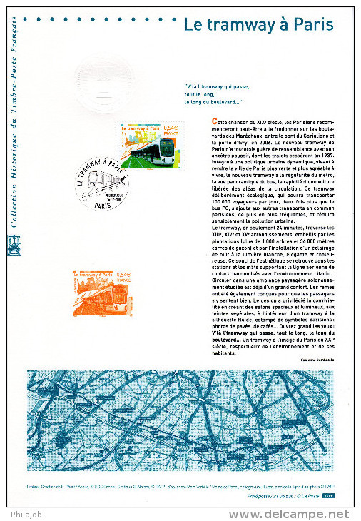 " LE TRAMWAY A PARIS " Sur  Document Officiel De 2006 (Prix à La Poste = 5.00 €) N° YT 3995. DPO - Tramways