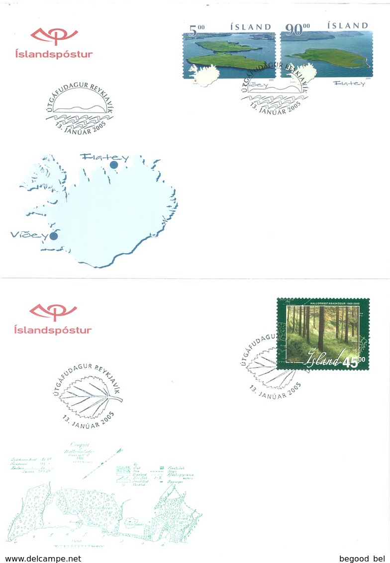 ISLAND  - FDC - YEAR 2005 COMPLETE SET 17 FDC's - Lot 17765 - QUOTTATION  MICHEL 83.00 EUR - Collections, Lots & Séries