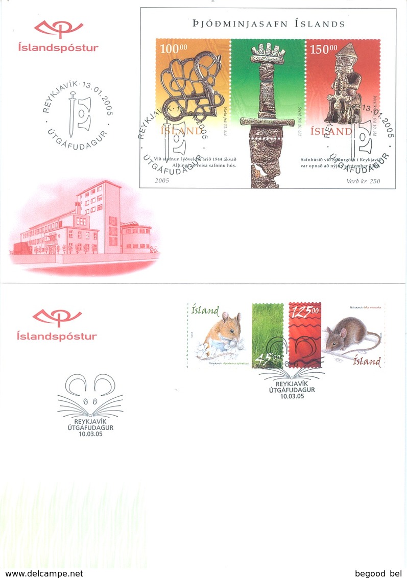 ISLAND  - FDC - YEAR 2005 COMPLETE SET 17 FDC's - Lot 17765 - QUOTTATION  MICHEL 83.00 EUR - Collections, Lots & Séries