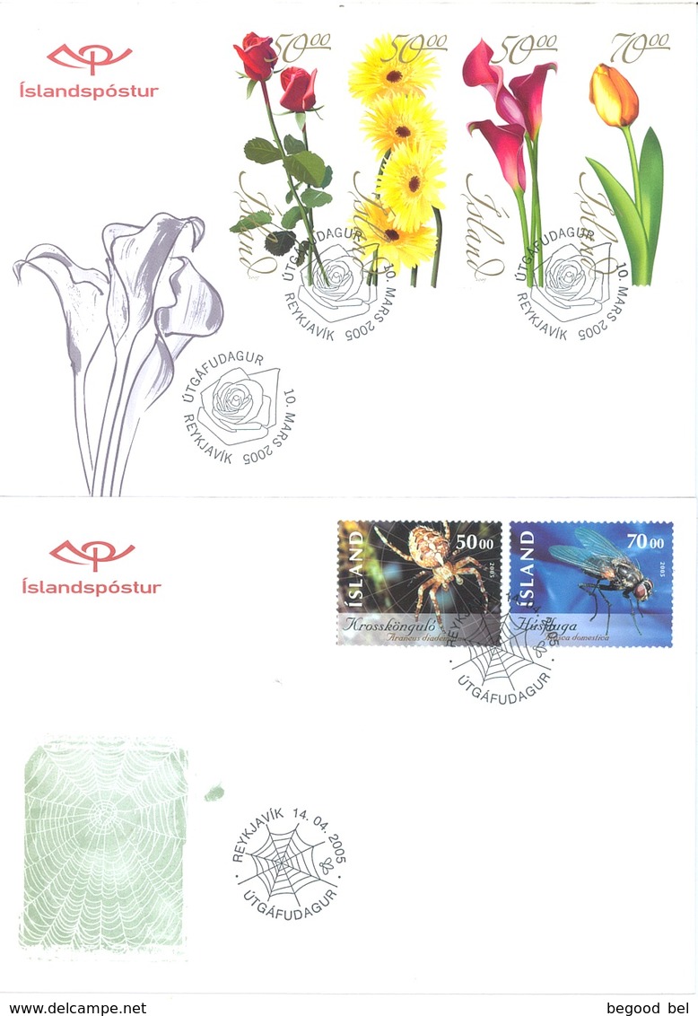 ISLAND  - FDC - YEAR 2005 COMPLETE SET 17 FDC's - Lot 17765 - QUOTTATION  MICHEL 83.00 EUR - Collections, Lots & Séries