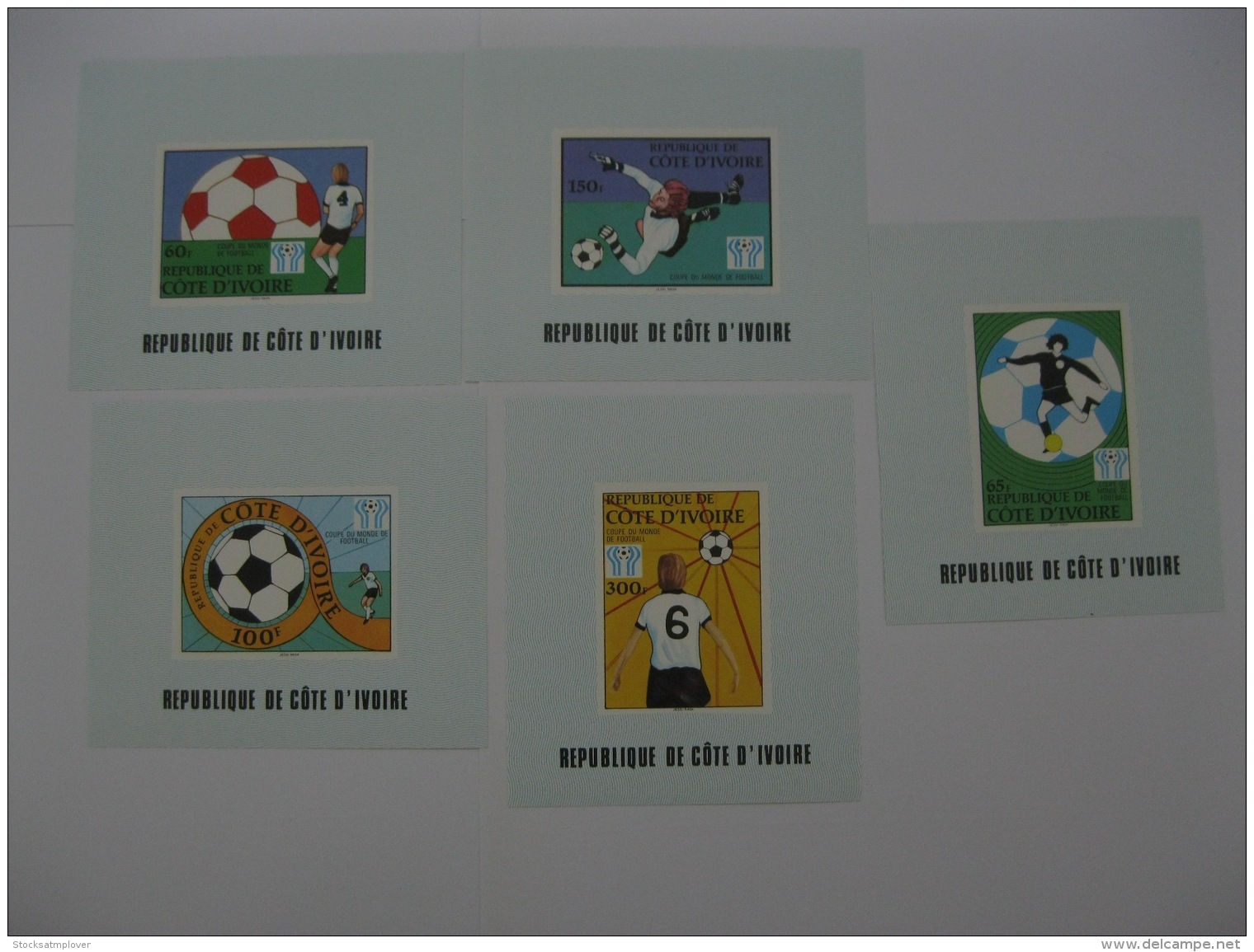 Ivory Coast 1978 World Cup Football SC#466-470  5 Deluxe Imperf MS - Ivory Coast (1960-...)