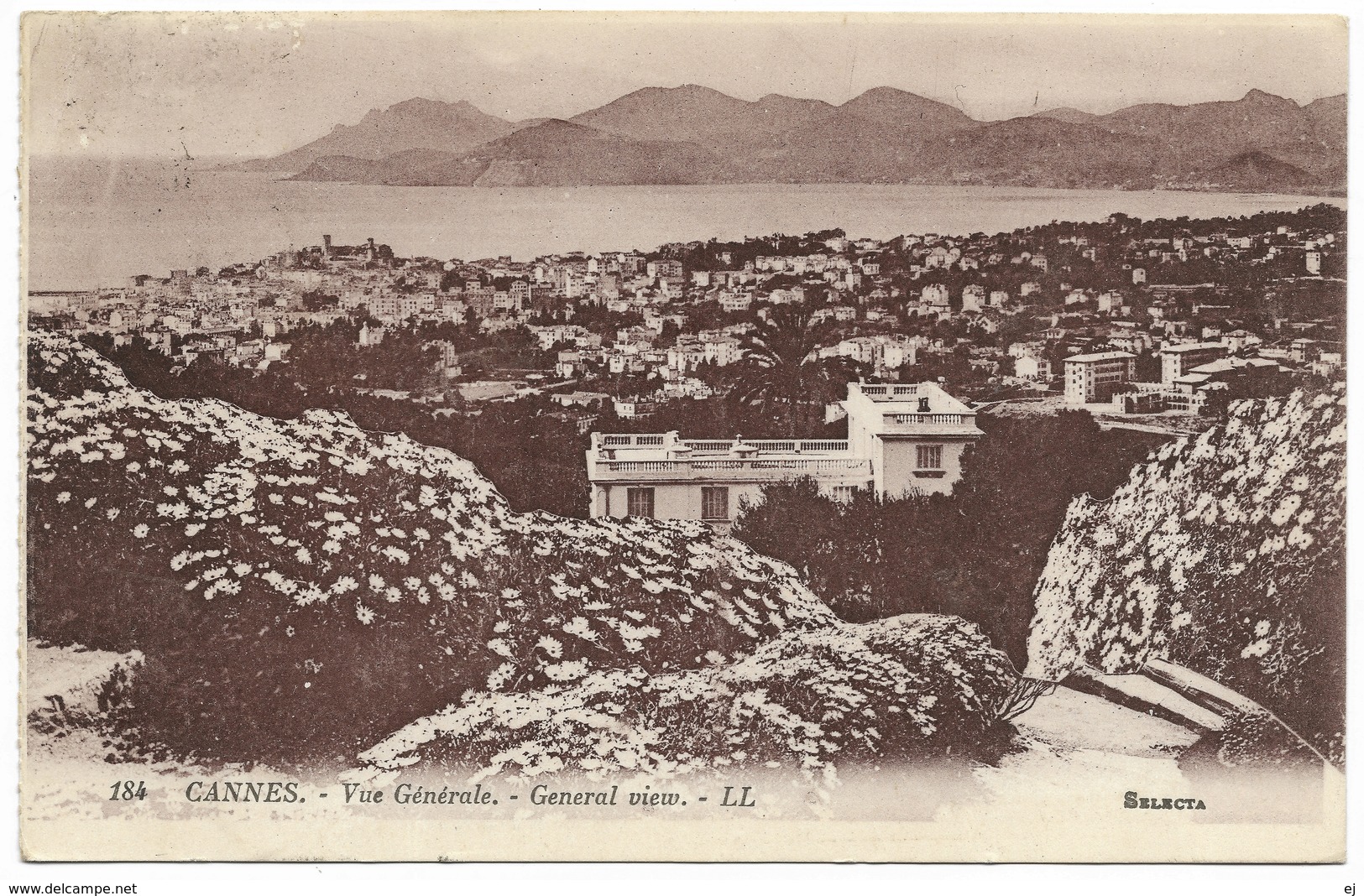 Cannes Vue Générale General View - LL 184 - Postmark 1923 Levy Et Neurdein Selecta - Cannes