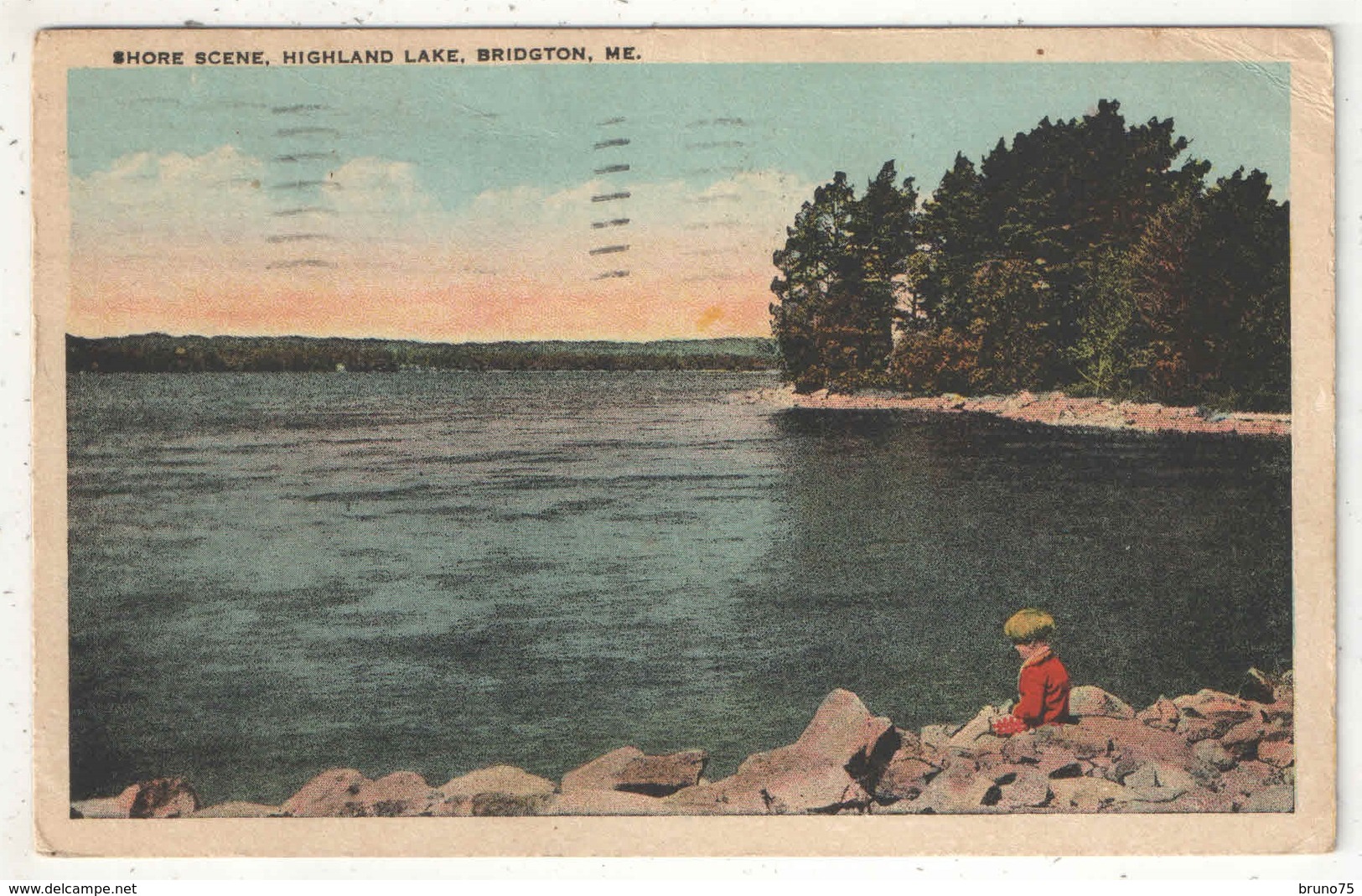 Shore Scene, Highland Lake, Bridgton, ME - 1925 - Autres & Non Classés