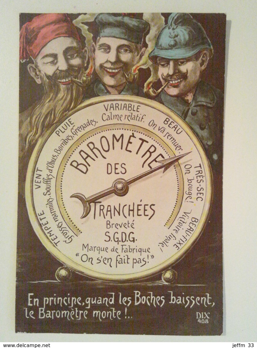 CPA PATRIOTIQUE - BAROMETRE DES TRANCHEES - Guerre 1914-18