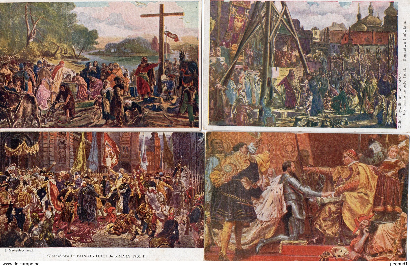 LOT 9 CARTES POSTALES ANCIENNES. POLOGNE. JAN MATEJKO. En Achat Immédiat - Poland