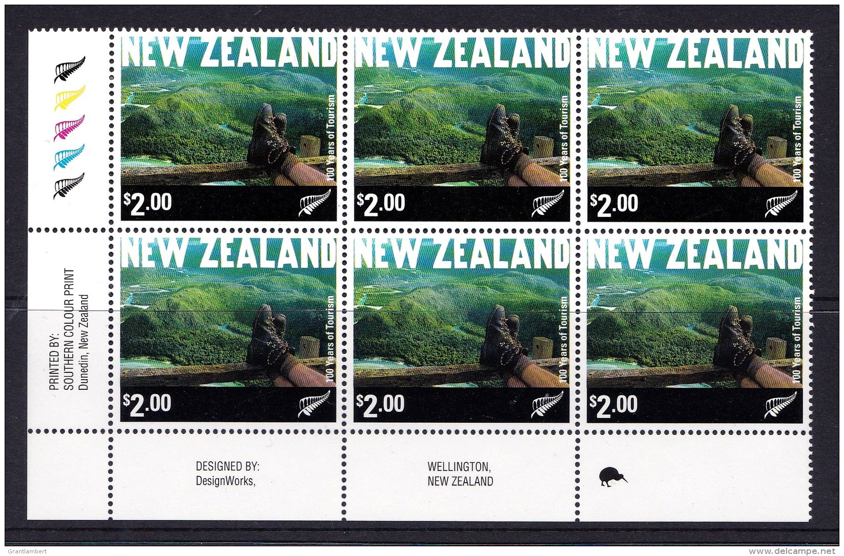 New Zealand 2001 Tourism $2.00 Control Block 1 Kiwi MNH - Unused Stamps