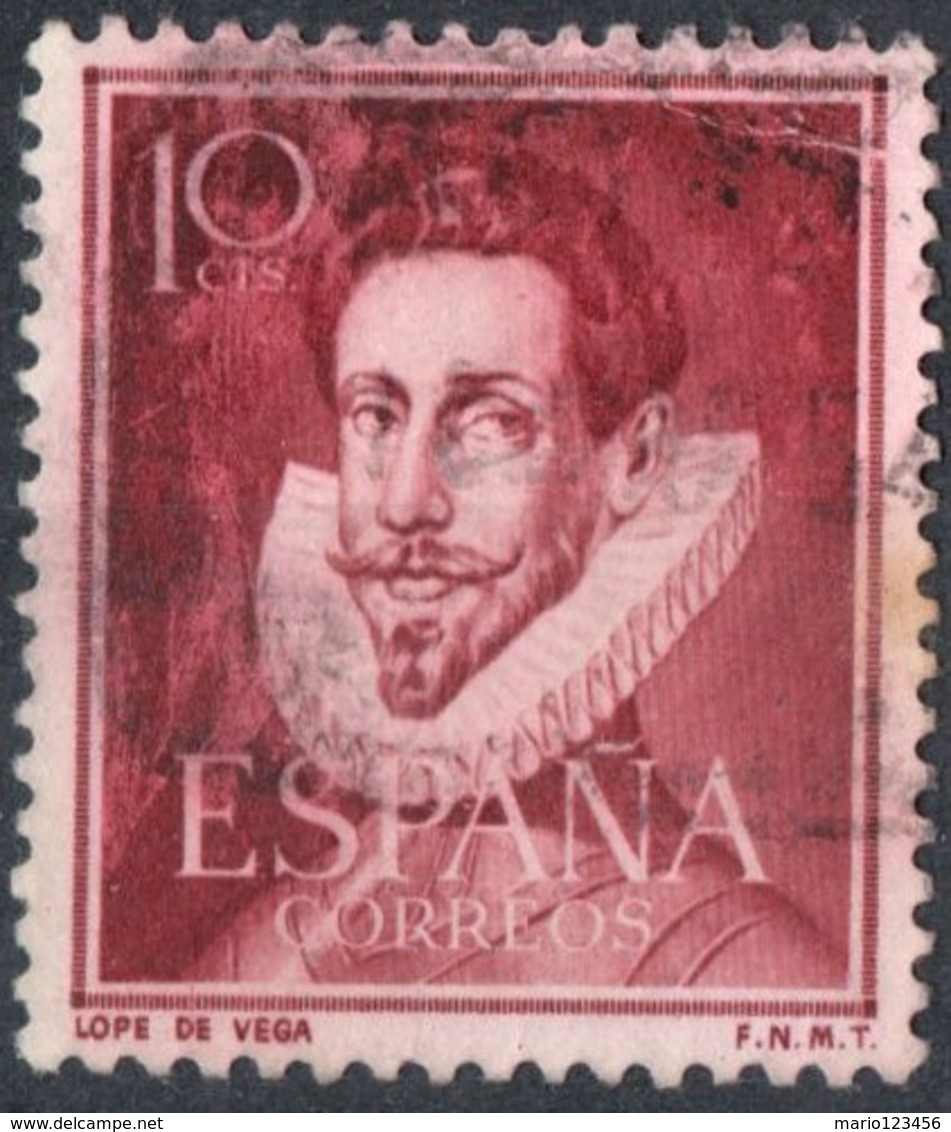 SPAGNA, SPAIN, ESPANA, ESPAGNE, COMMEMORATIVO, LOPE DE VEGA, 1951, USATI  YT 822   Scott 773 - Usati