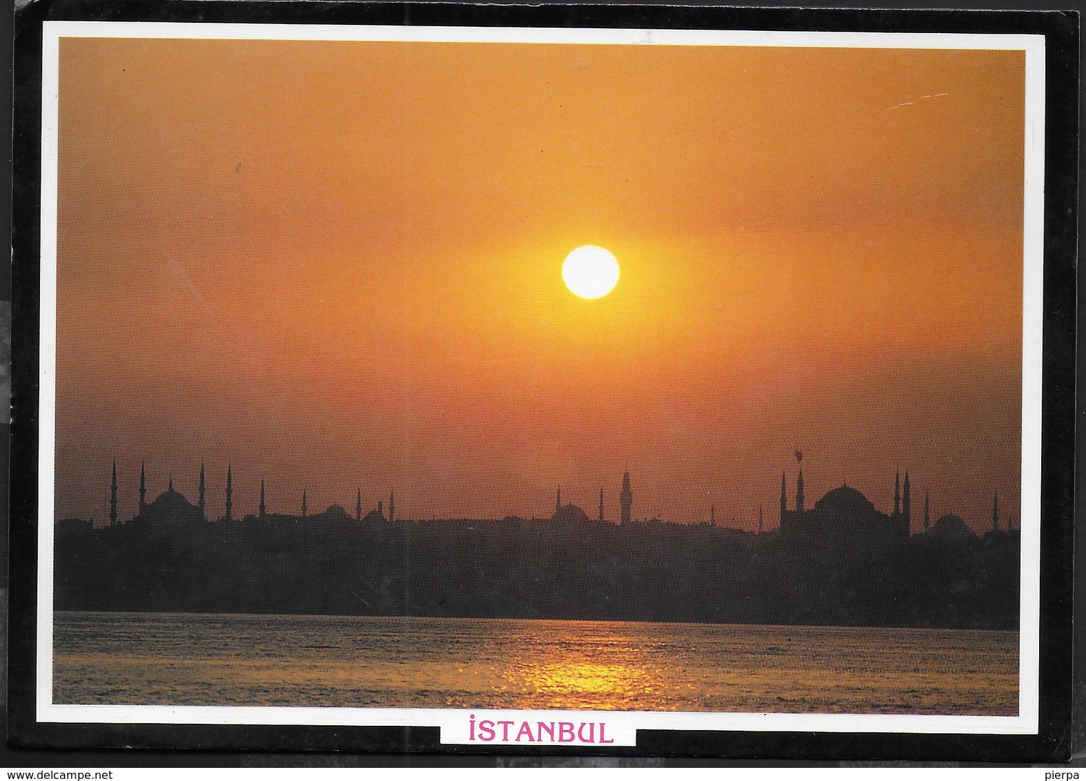 TURCHIA - TRAMONTO SU ISTAMBUL  - FORMATO GRANDE 17X12 - VIAGGIATA 1991 - Turchia