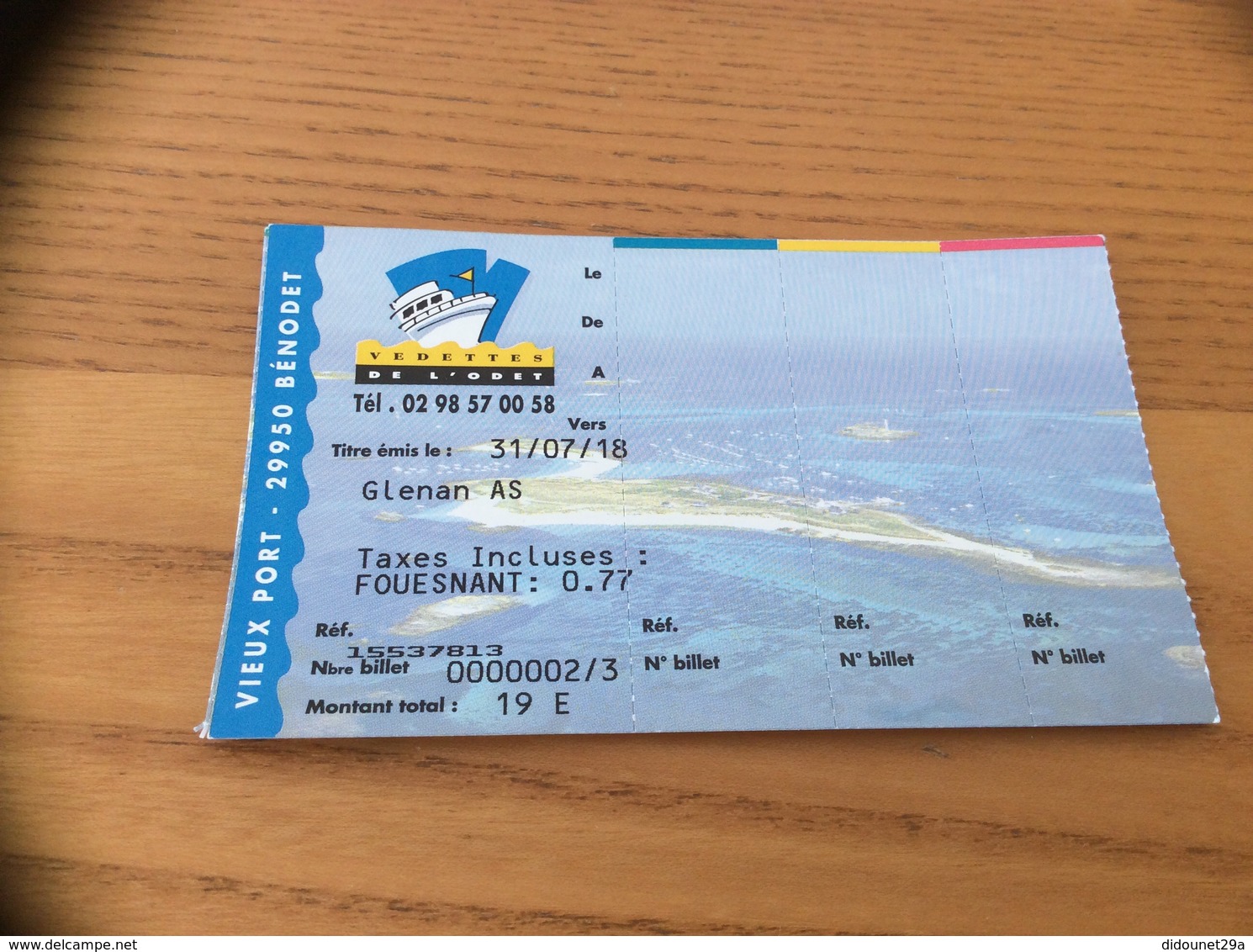 Ticket De Transport ** (bateau) « VEDETTE DE L’ODET - Îles Glenan » - Europa