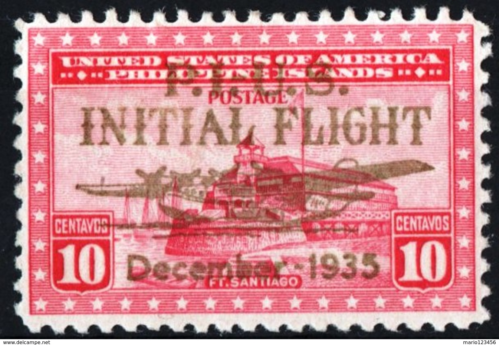 FILIPPINE, PHILIPPINES, POSTA AEREA, AIRMAIL, COMMEMORATIVO, AVIAZIONE, 1935,  NUOVO (MLH*), Michel 377   Scott C52 - Filippine