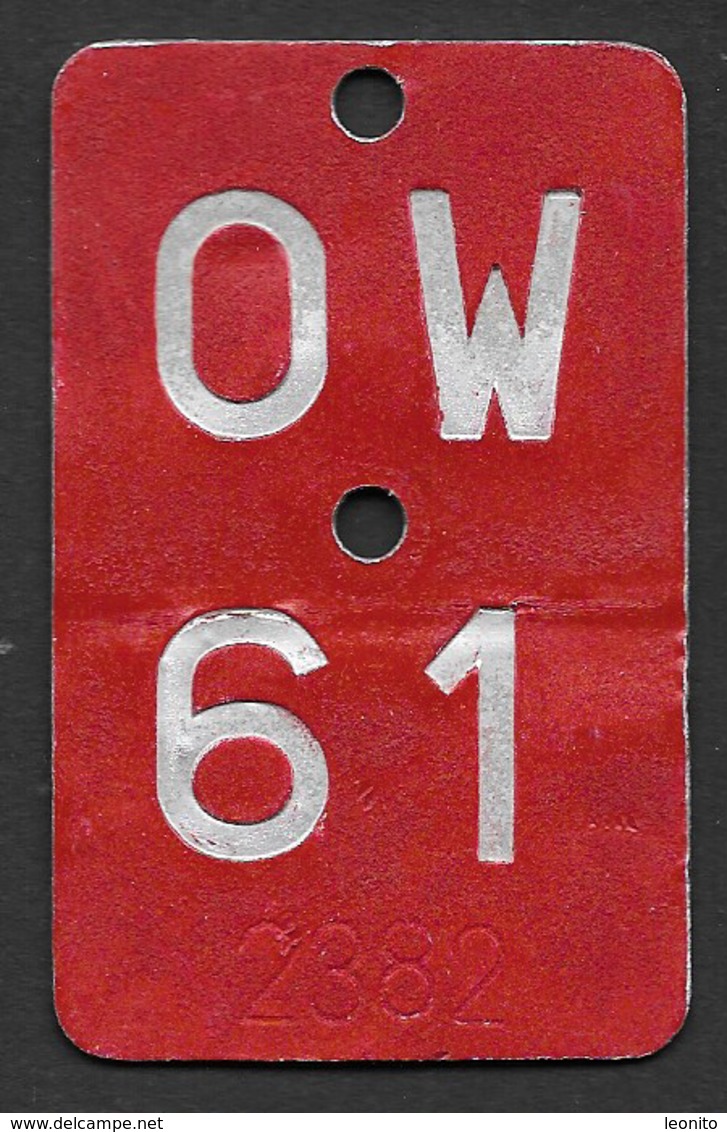 Velonummer Obwalden OW 61 - Plaques D'immatriculation