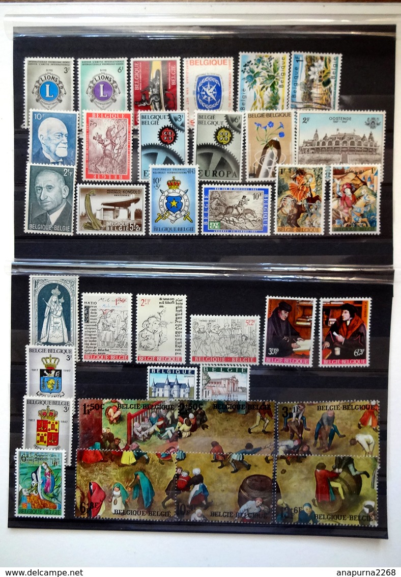 BELGIQUE   1967  ANNÉE COMPLÈTE + FEUILLETS ÉMIS PAR LA POSTE + ENVELOPPE PREMIER JOUR TOURISME - Unused Stamps