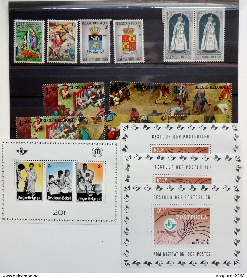 BELGIQUE   1967  TIMBRES NEUFS+ 3 FEUILLETS POSTPHILA - Unused Stamps