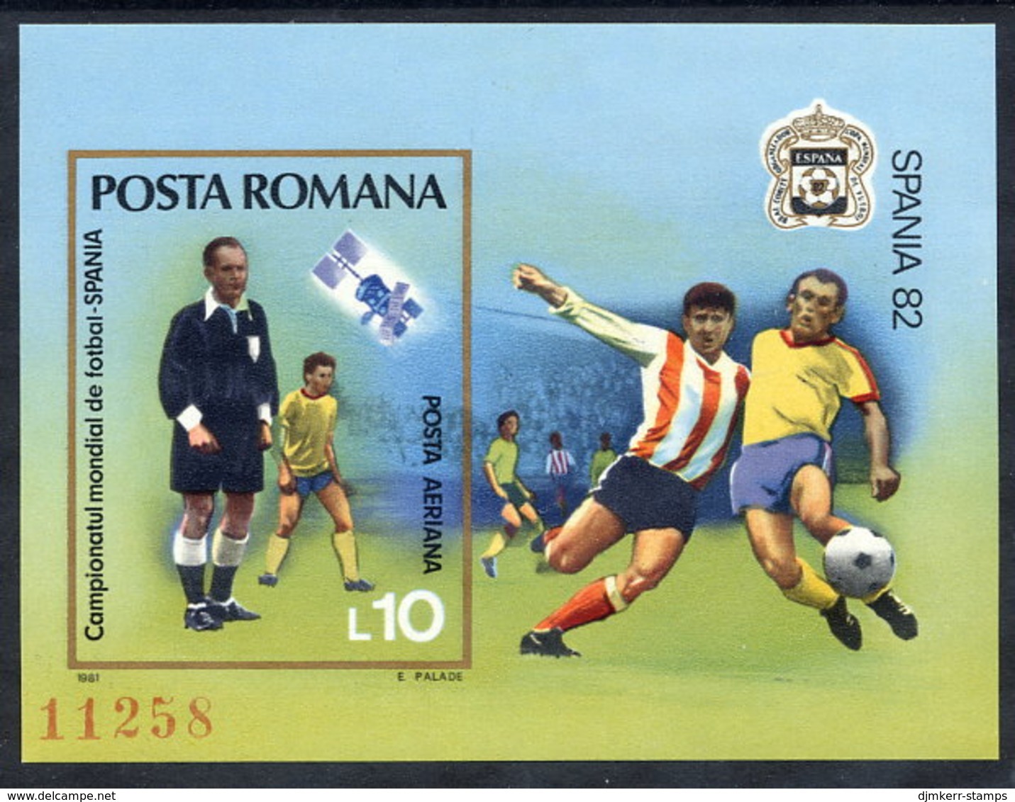 ROMANIA 1981 Football World Cup Block MNH / ** .  Michel Block 185 - Blocks & Kleinbögen