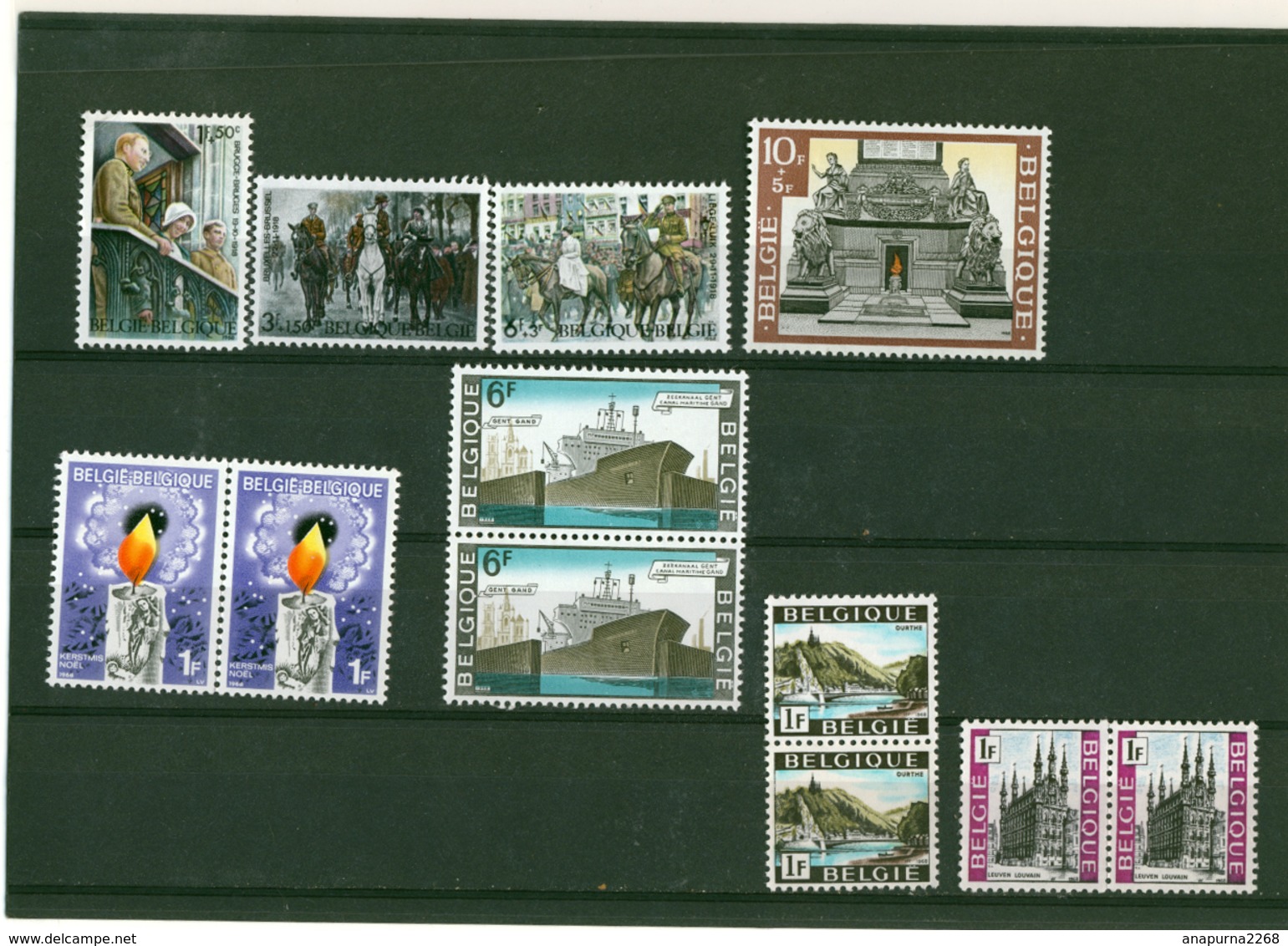 BELGIQUE   1968     ANNÉE COMPLÈTE      PLUSIEURS EN DOUBLE EXEMPLAIRES  + FEUILLETS EXPLICATIFS - Unused Stamps