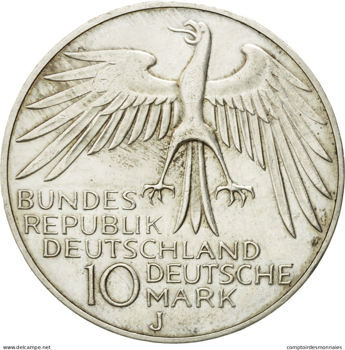 Monnaie, République Fédérale Allemande, 10 Mark, 1972, Hamburg, TB+, Argent - Commémoratives