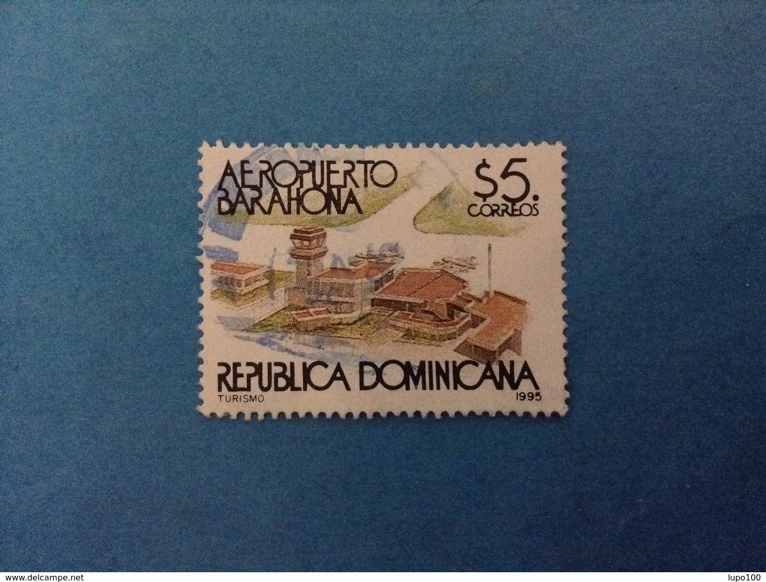 1995 REPUBBLICA DOMENICANA DOMINICANA FRANCOBOLLO USATO STAMP USED - Aeroporto Barahona 5 - Repubblica Domenicana