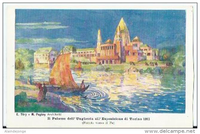 Torino - Il Palazzo Dell'Ungheria All'Esposizione Di Torino 1911 - Fronte Verso Il Po - P. Celanza E.C. - Exhibitions