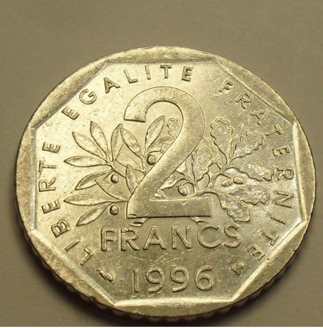 1996 - France - 2 FRANCS, Semeuse, KM 942.1, Gad 547 - Altri & Non Classificati