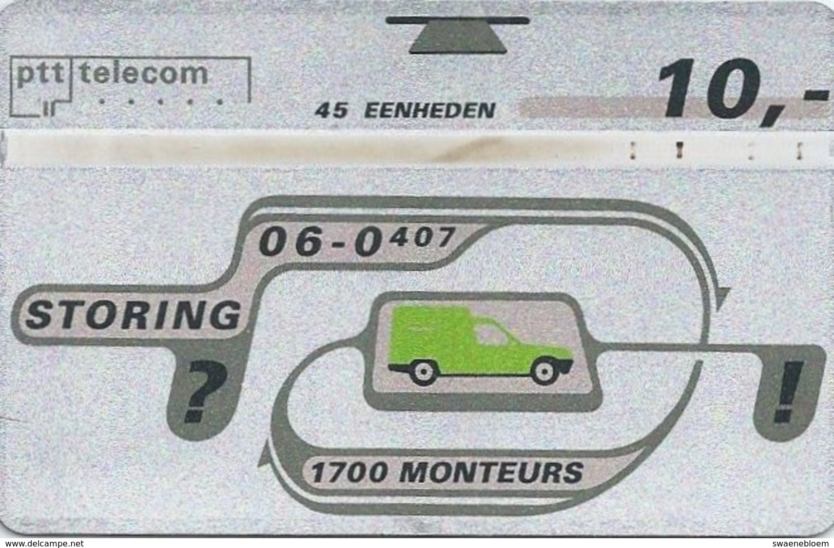 Telefoonkaart.- Nederland. PTT Telecom  Storing? 06-0407. 1700 Monteurs. 45 Eenheden. Kwaliteit. Telefoonnet. 321C - Public