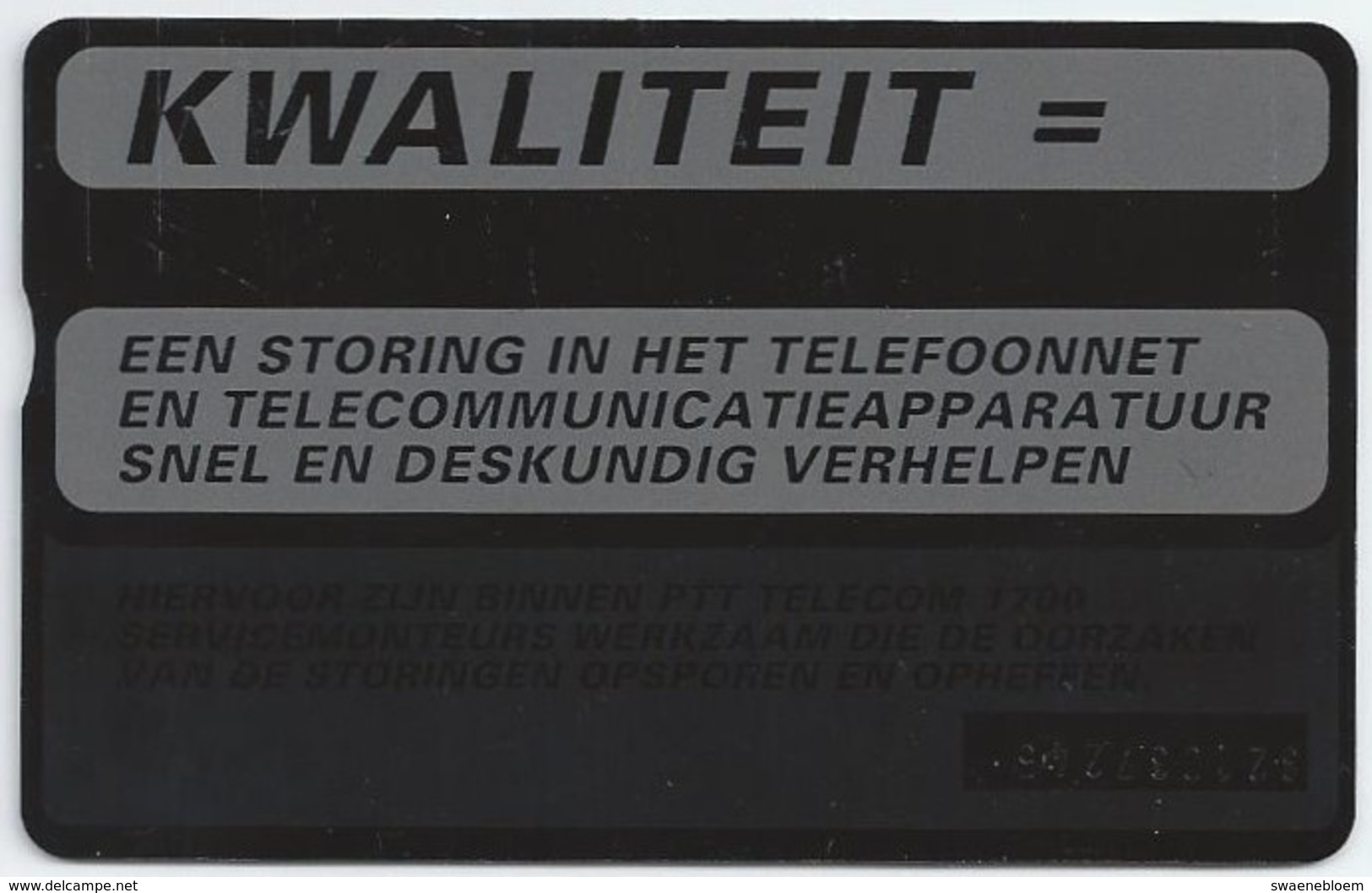 Telefoonkaart.- Nederland. PTT Telecom  Storing? 06-0407. 1700 Monteurs. 45 Eenheden. Kwaliteit. Telefoonnet. 321C - Openbaar