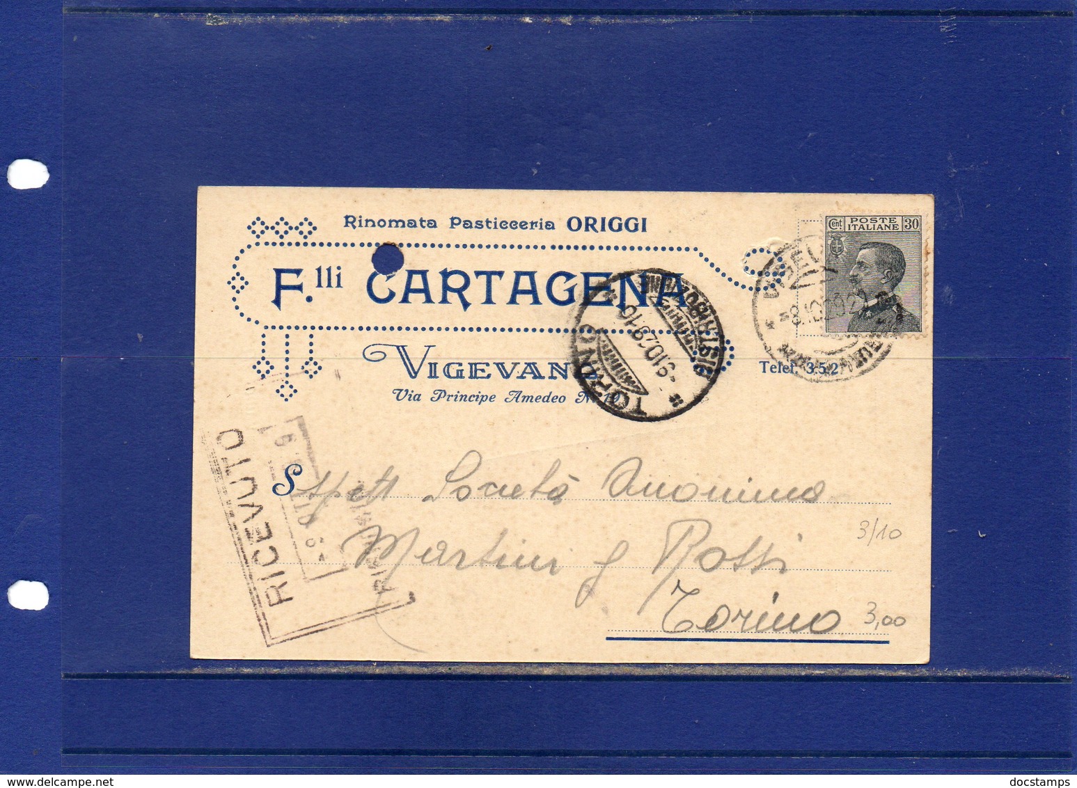 ##(ANT2)-VIGEVANO (PAVIA) 1929-Cartolina Commerciale Intestata Flli Cartagena-Rinomata Pasticceria Origgi-VINO-viaggiata - Italia