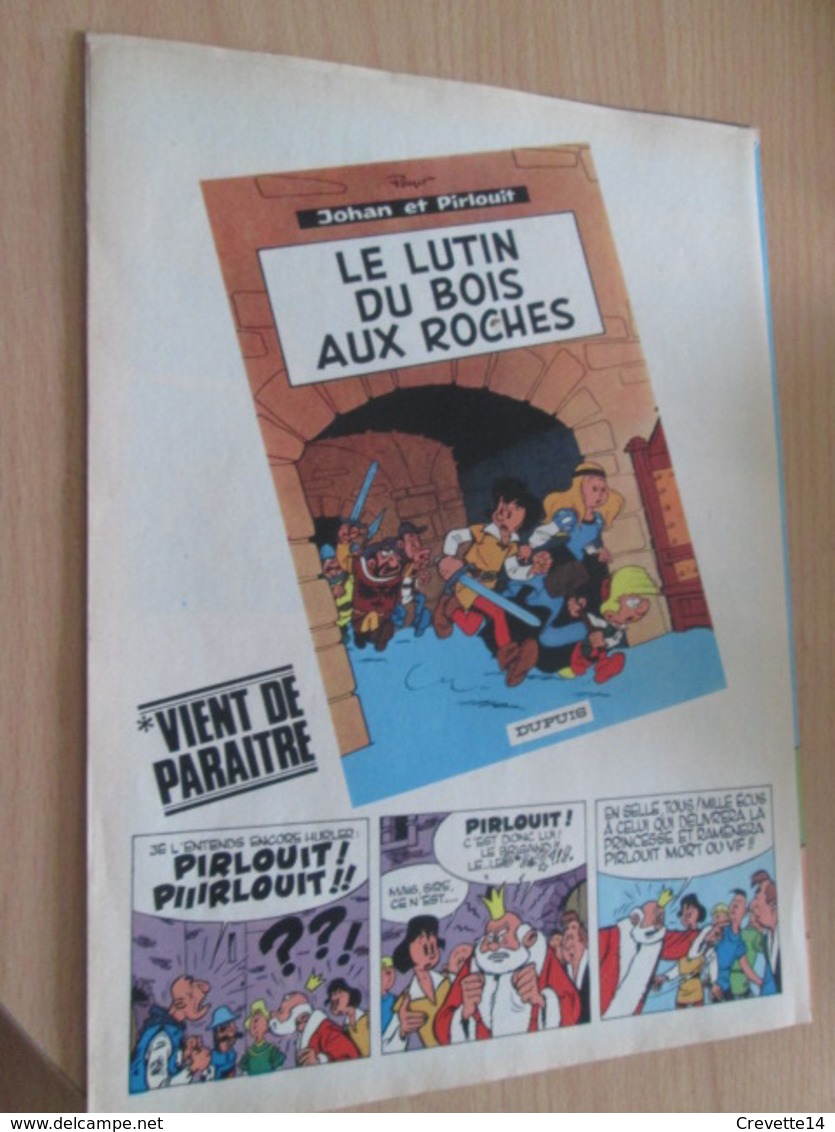 CLI518 :  Page PUB A4 Spirou Années 60/70 Avec Nouvel Album Paru De La Série JOHAN ET PIRLOUIT - Johan Et Pirlouit