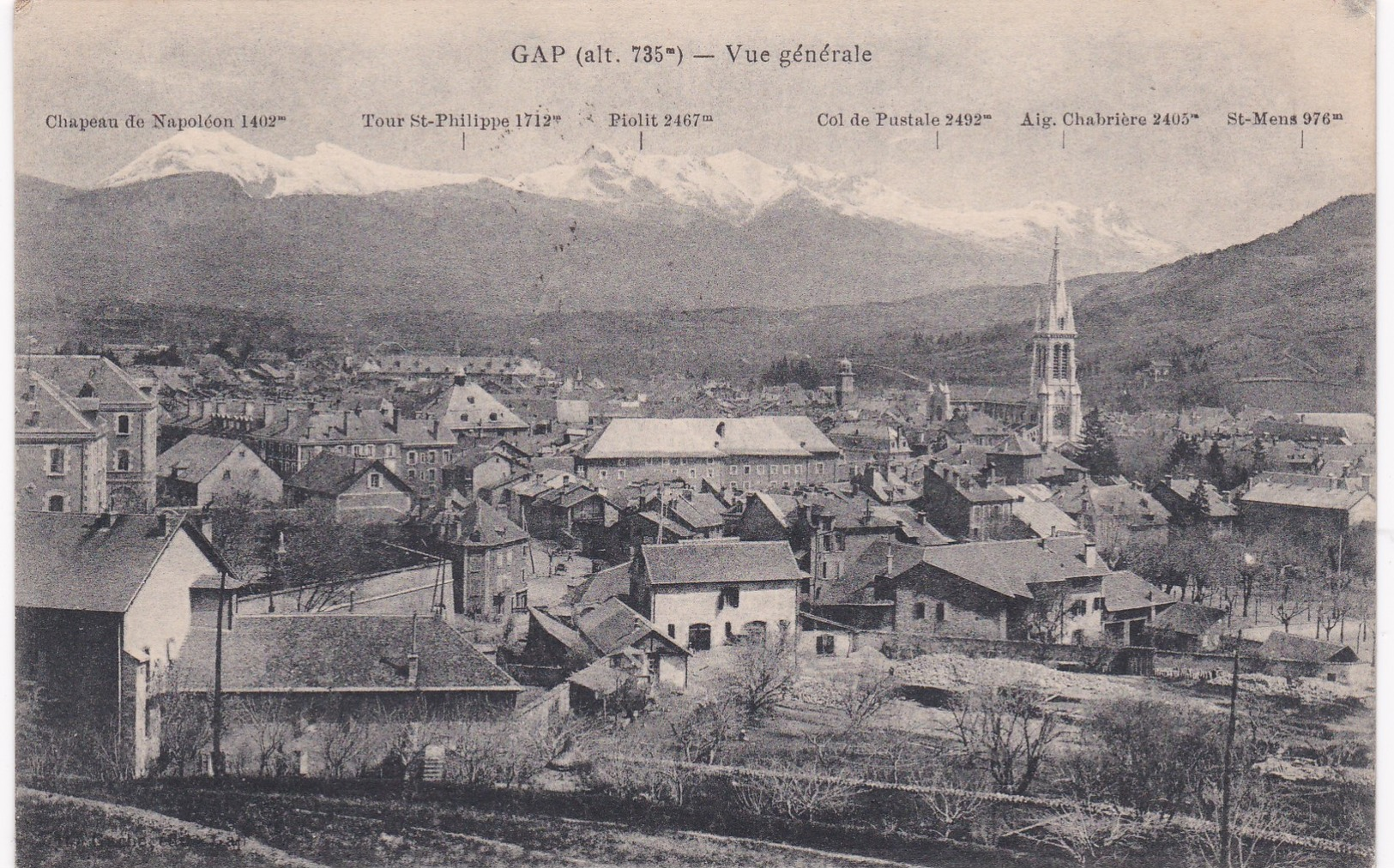 Hautes Alpes - GAP -  Vue Générale - 1914 - Cachet 157e Régiment D'Infanterie - Gap