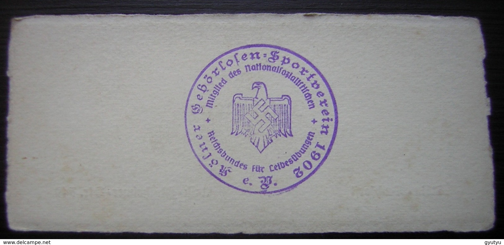 Très Beau Cachet Mauve Aigle Et Croix Gammée, Inscription à Traduire Au Revers D'une Carte De Visite De Josef Nolte - Historische Documenten