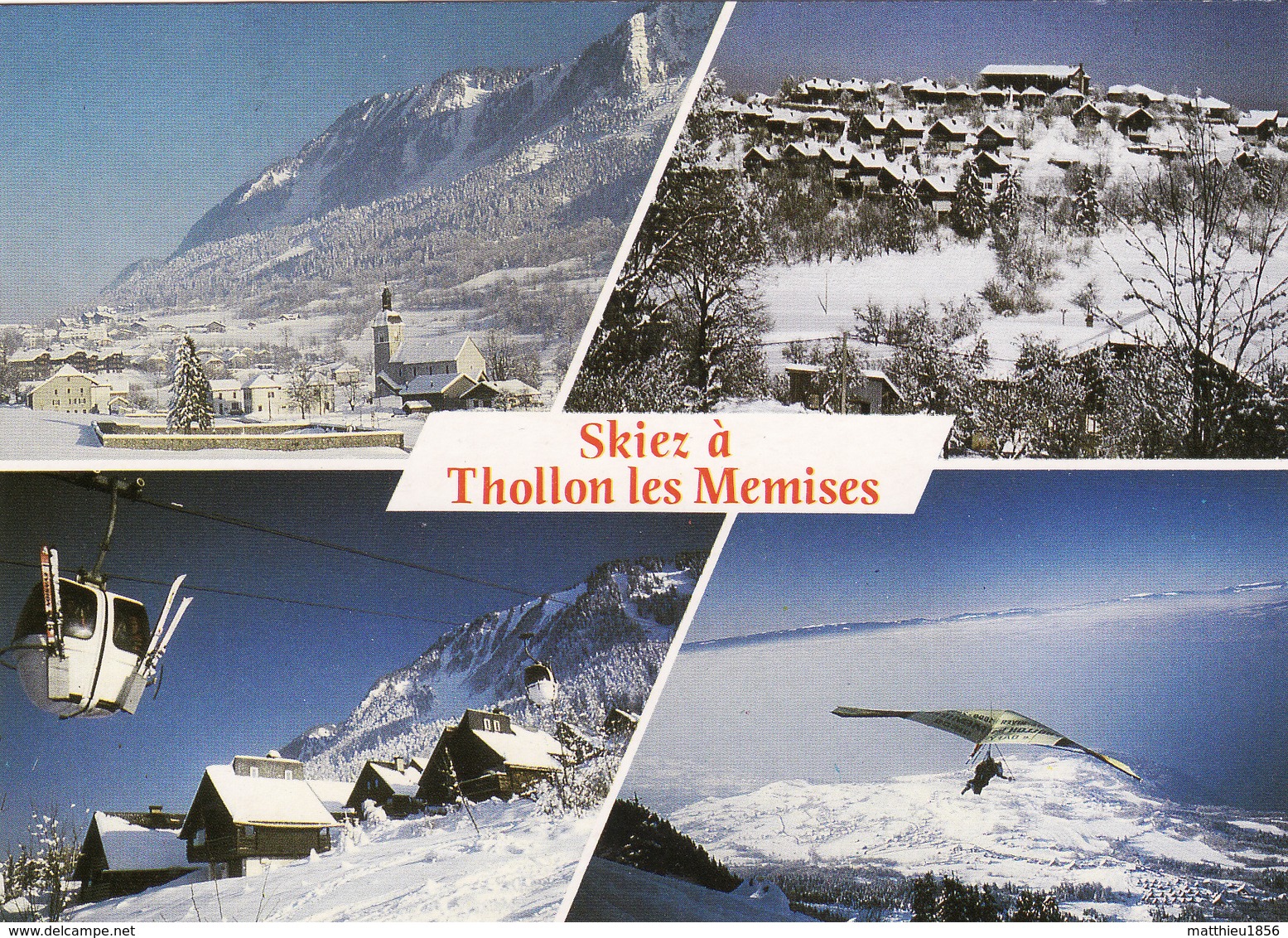 CPSM THOLLON-LES-MEMISES - Le Grand Roc, Le Télécabine, Le Village, Delta-plane (A197) - Thollon