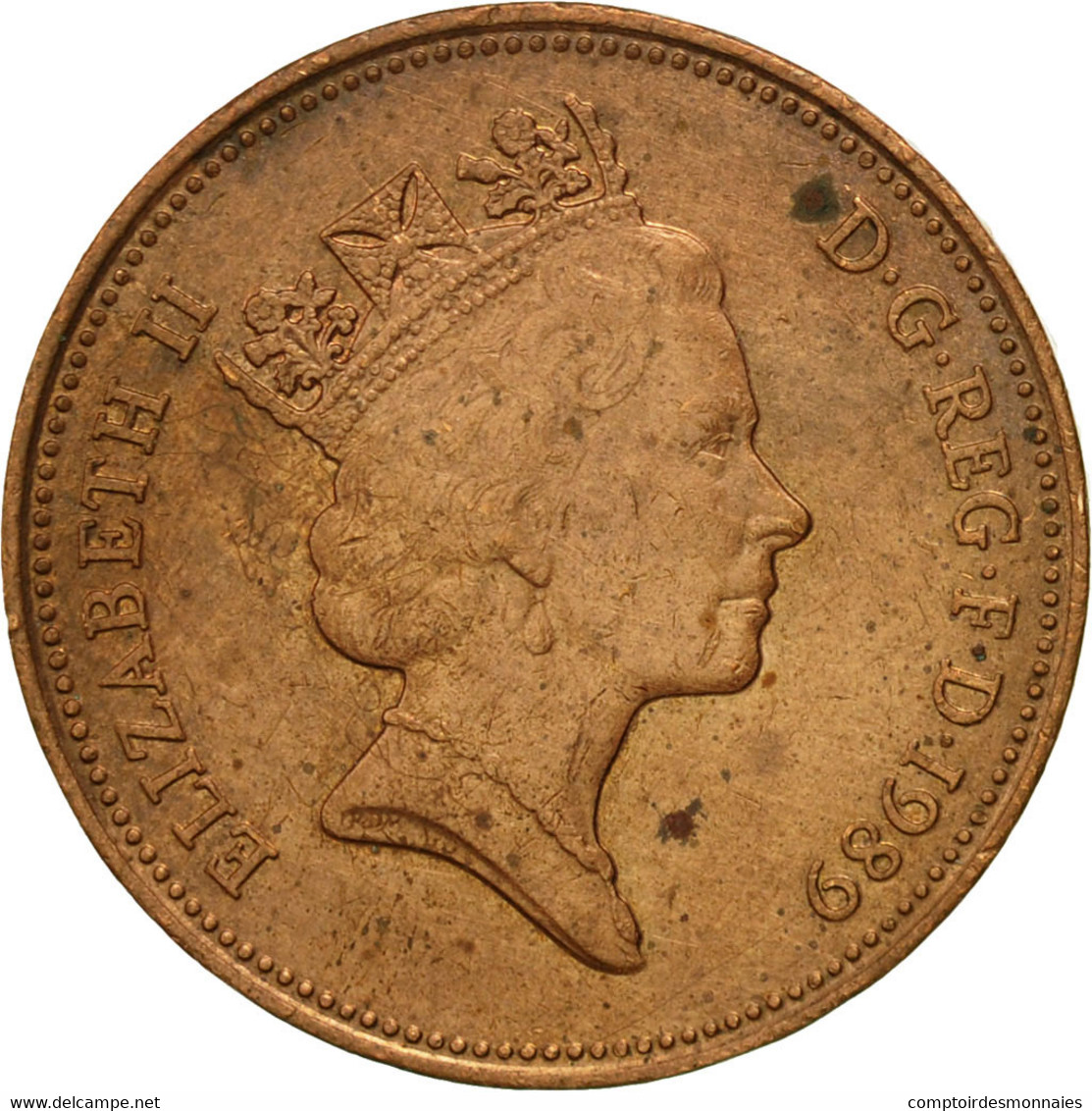 Monnaie, Grande-Bretagne, Elizabeth II, 2 Pence, 1989, TB, Bronze, KM:936 - 2 Pence & 2 New Pence