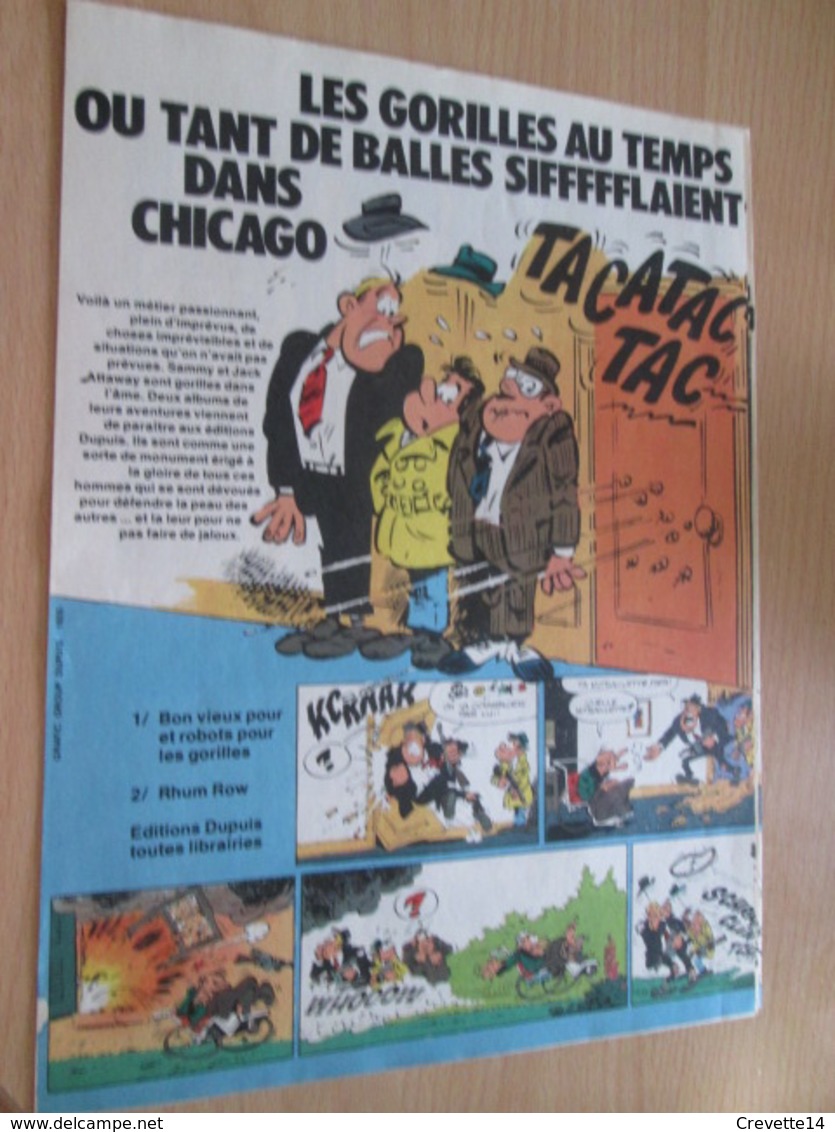 CLI518 :  Page PUB A4 Spirou Années 60/70 Sortie D'un Nouvel Album SAMMY HATTAWAY LES GORILLES - Sammy