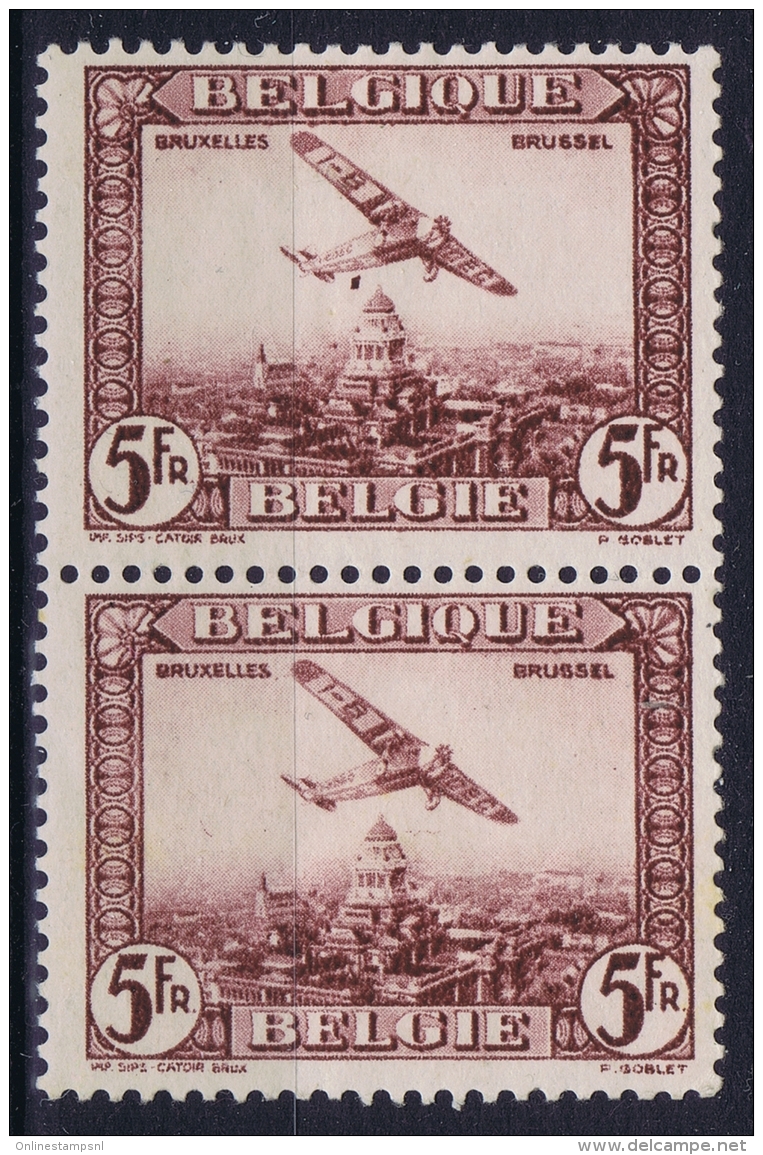 Belgium: 1930  PA4 + PA4-V "Bom" Under Plane  PA4= MNH/** PA4V Is MH/* As Pair - Andere & Zonder Classificatie