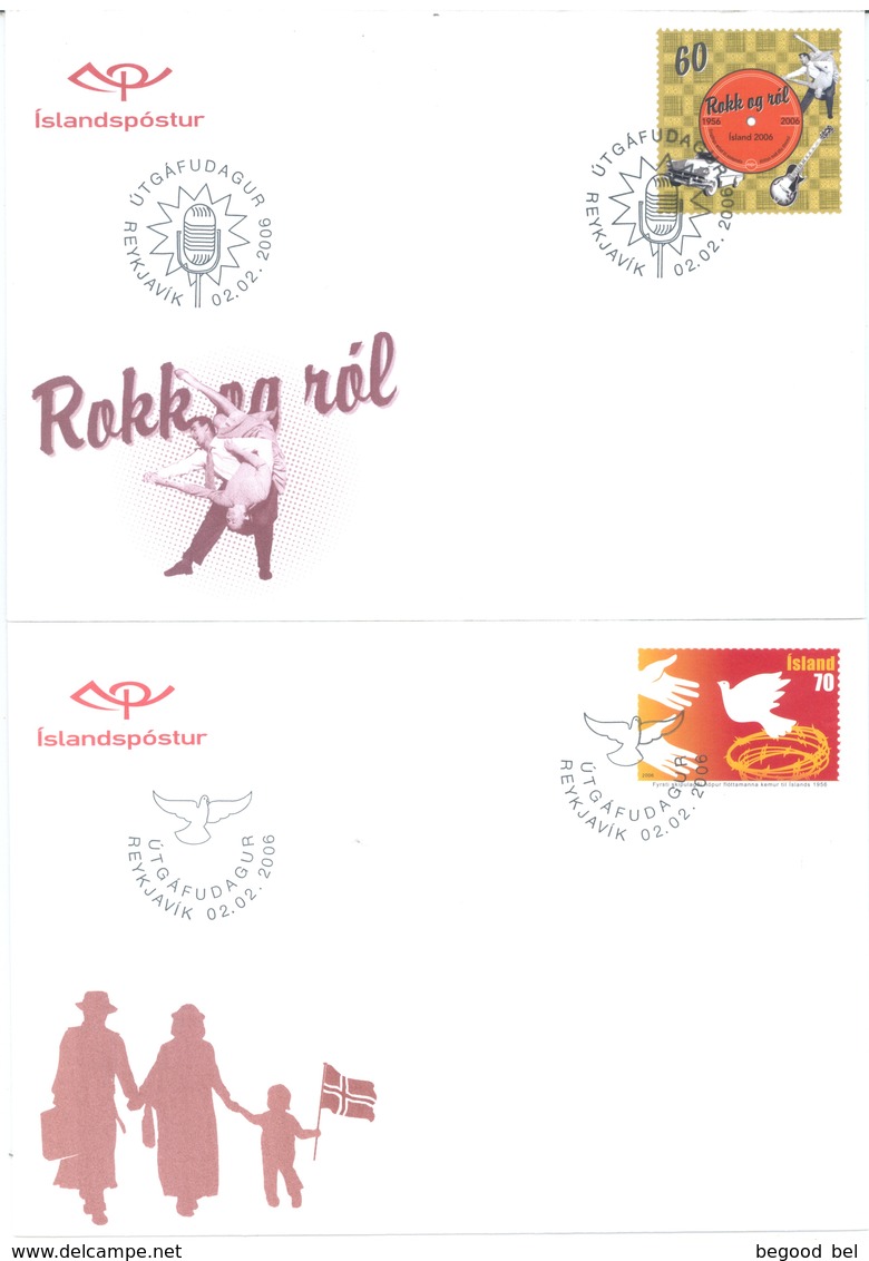 ISLAND  - FDC - YEAR 2006 COMPLETE SET 17 FDC's - Lot 17766 - QUOTATION  MICHEL 94.00 EUR - Collections, Lots & Séries