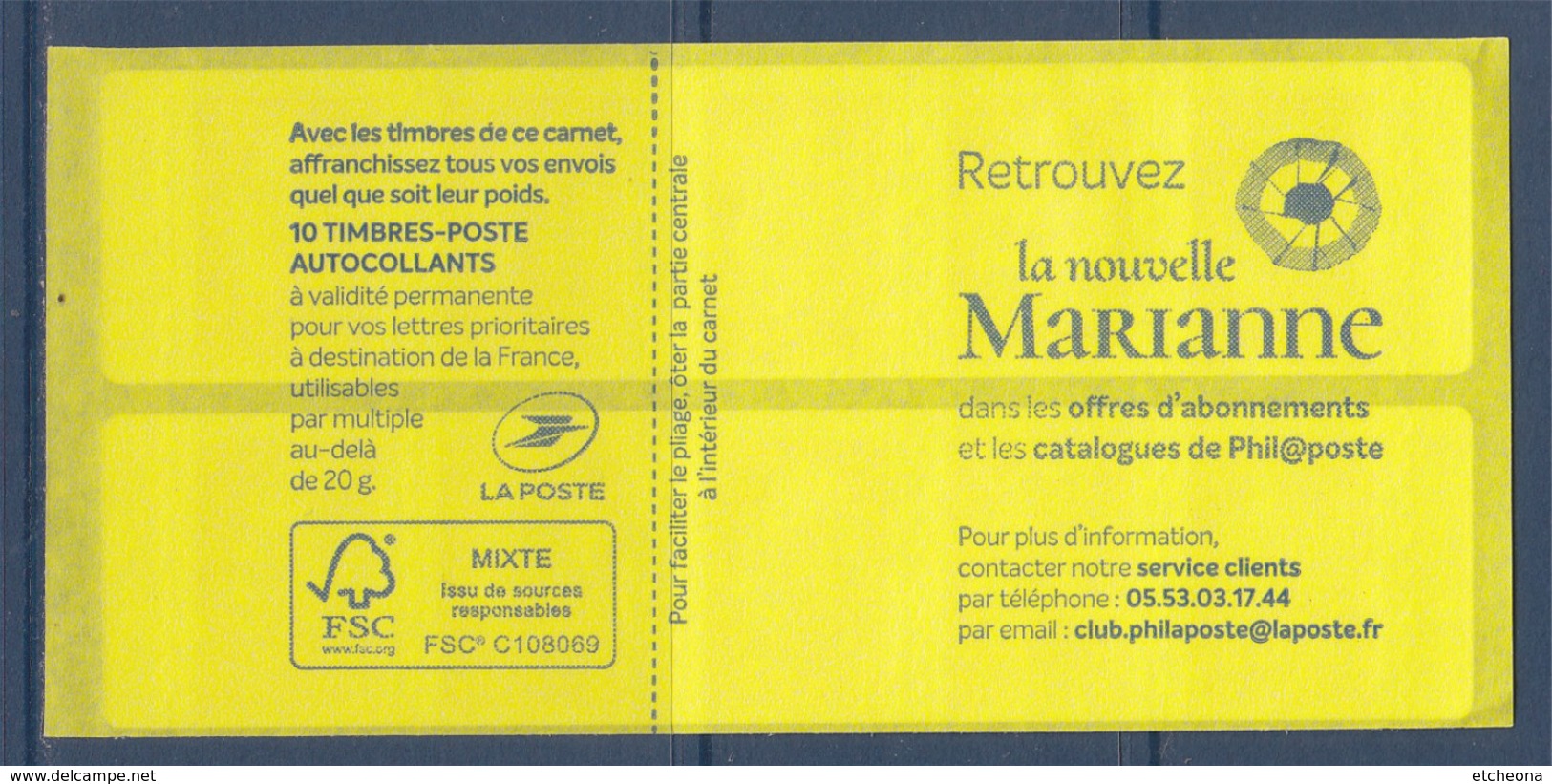 Marianne L'Engagée 2018 Carnet Lettre Prioritaire X10 Numéro 698449 Sur Bord Gauche Bas - Autres & Non Classés