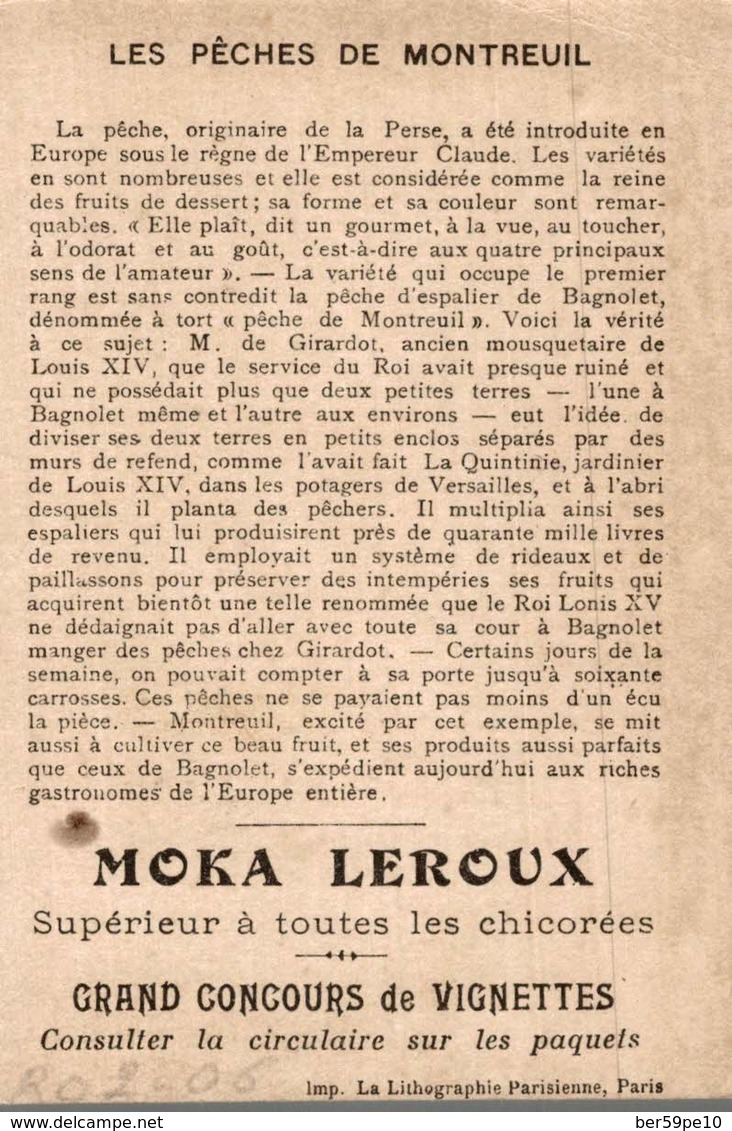 CHROMO  MOKA LEROUX  LES PECHES DE MONTREUIL - Duroyon & Ramette