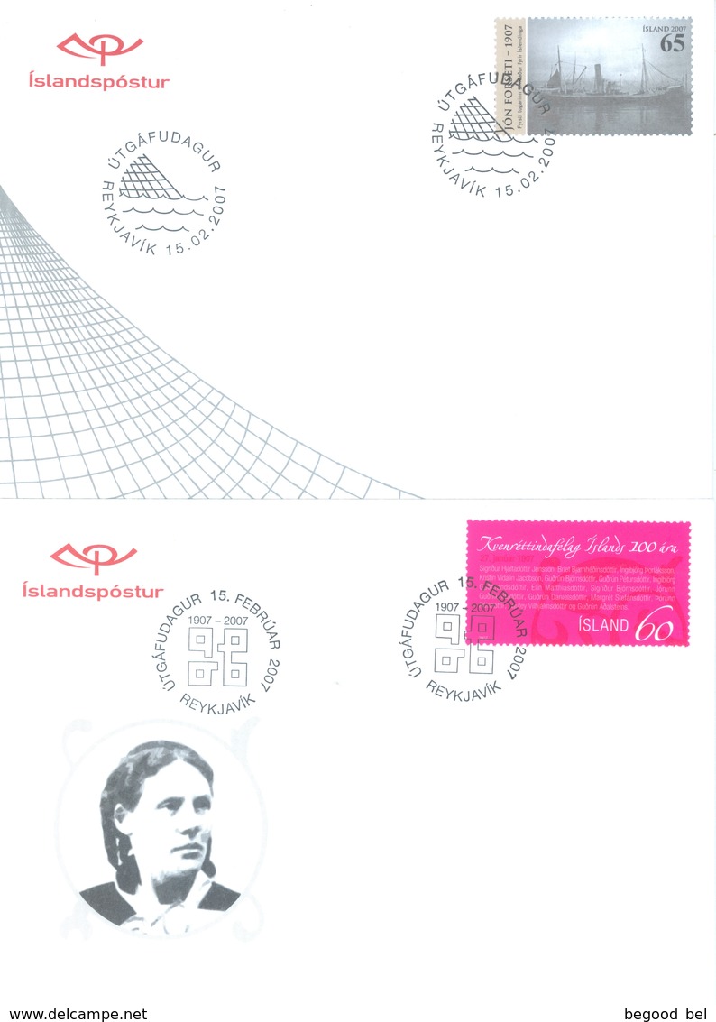 ISLAND  - FDC - YEAR 2007 COMPLETE SET 20 FDC's - Lot 17767 - QUOTATION  MICHEL 85.00 EUR - Collections, Lots & Séries