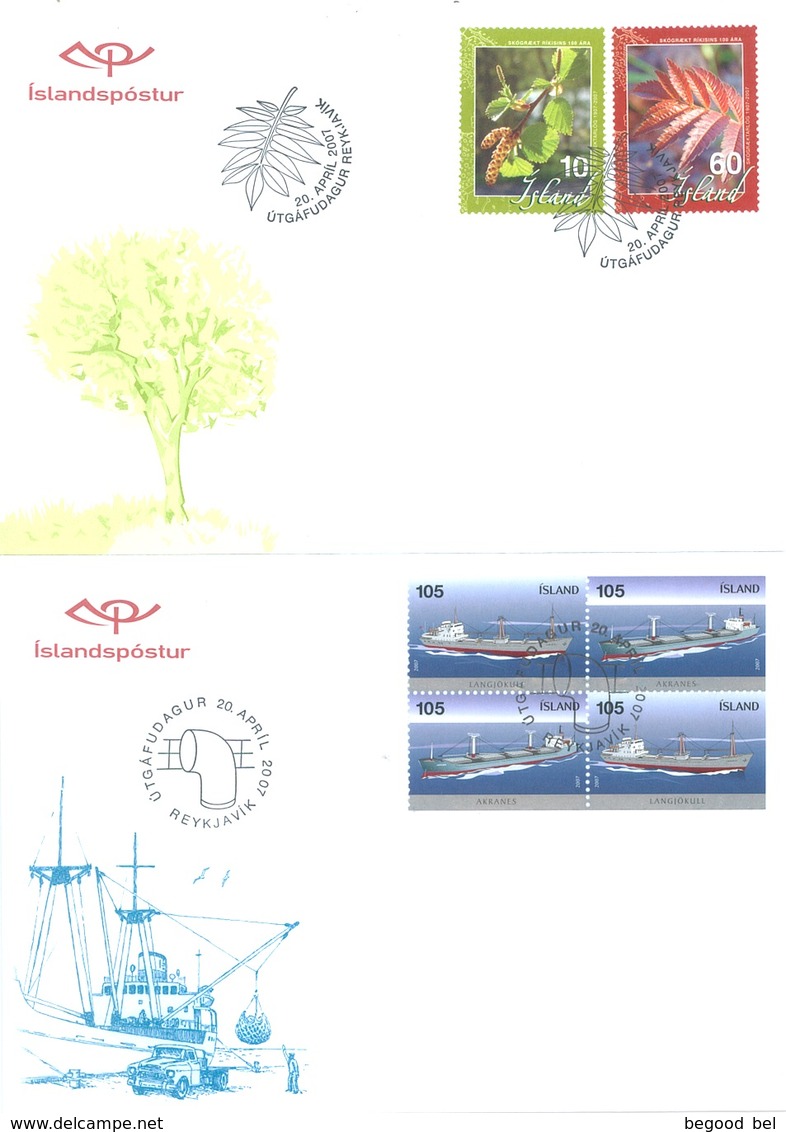 ISLAND  - FDC - YEAR 2007 COMPLETE SET 20 FDC's - Lot 17767 - QUOTATION  MICHEL 85.00 EUR - Collections, Lots & Séries