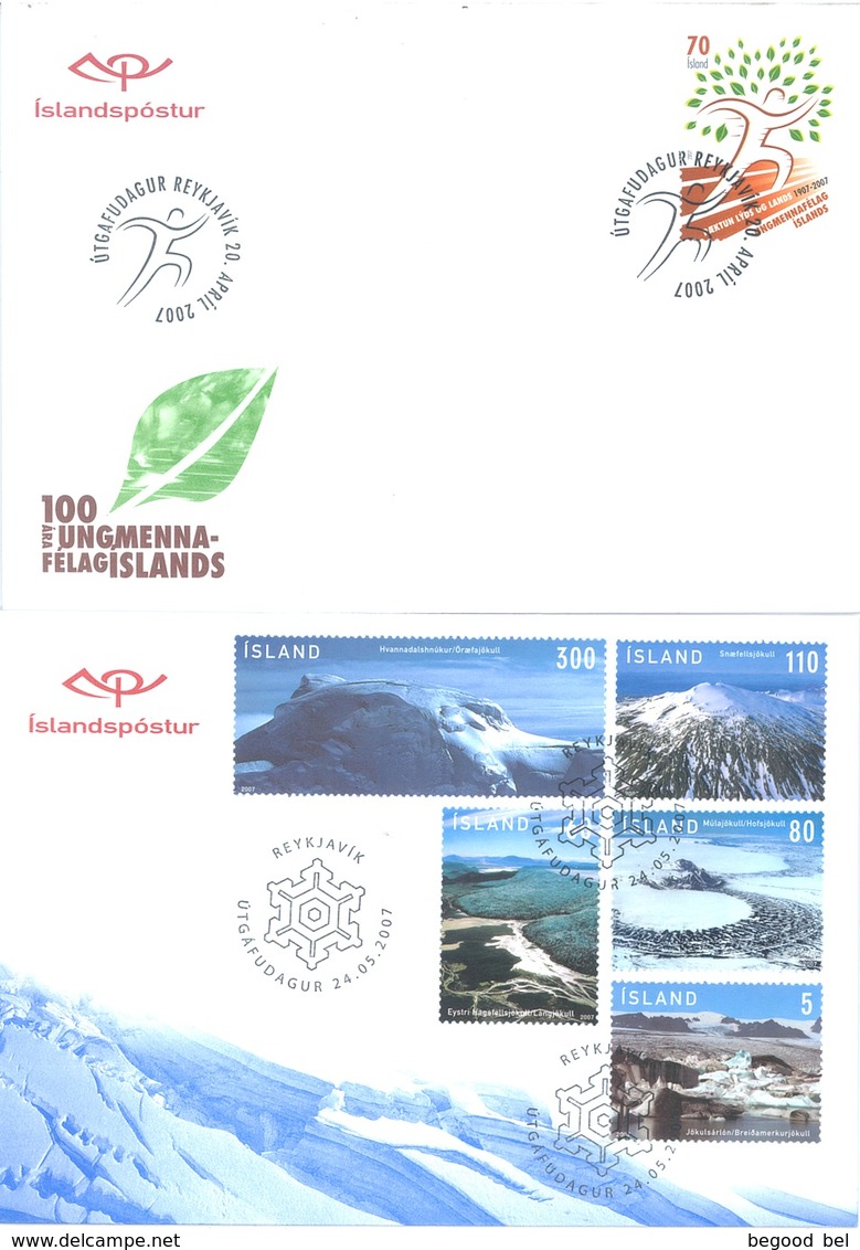 ISLAND  - FDC - YEAR 2007 COMPLETE SET 20 FDC's - Lot 17767 - QUOTATION  MICHEL 85.00 EUR - Collections, Lots & Séries