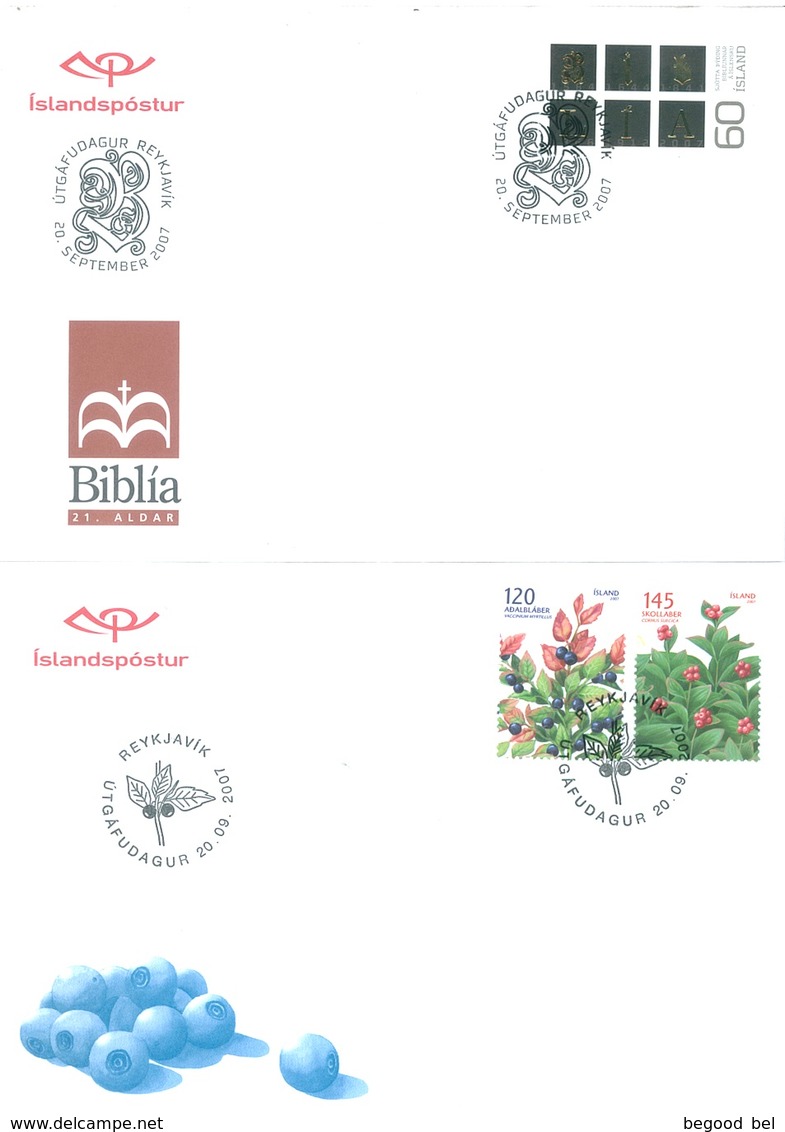 ISLAND  - FDC - YEAR 2007 COMPLETE SET 20 FDC's - Lot 17767 - QUOTATION  MICHEL 85.00 EUR