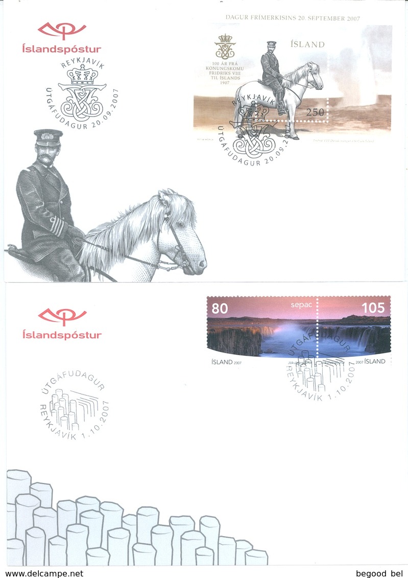 ISLAND  - FDC - YEAR 2007 COMPLETE SET 20 FDC's - Lot 17767 - QUOTATION  MICHEL 85.00 EUR