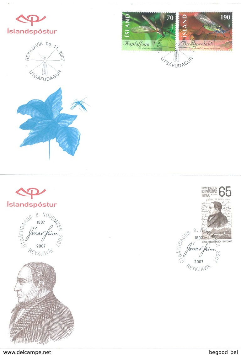 ISLAND  - FDC - YEAR 2007 COMPLETE SET 20 FDC's - Lot 17767 - QUOTATION  MICHEL 85.00 EUR