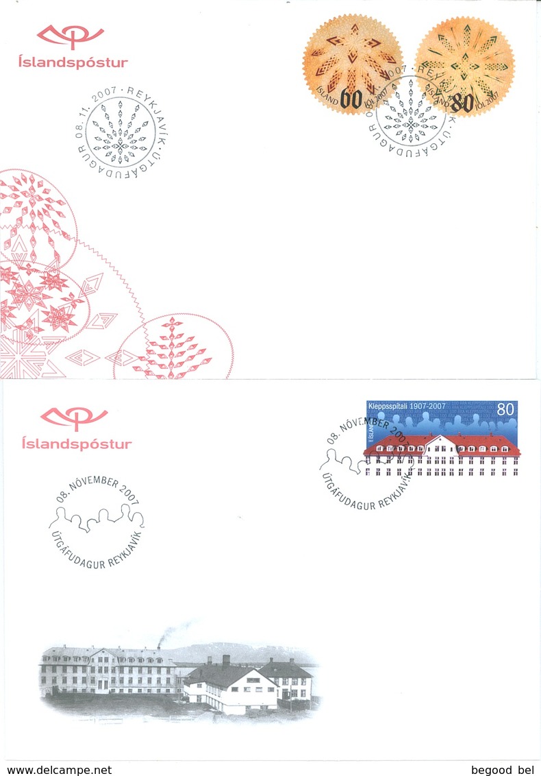 ISLAND  - FDC - YEAR 2007 COMPLETE SET 20 FDC's - Lot 17767 - QUOTATION  MICHEL 85.00 EUR